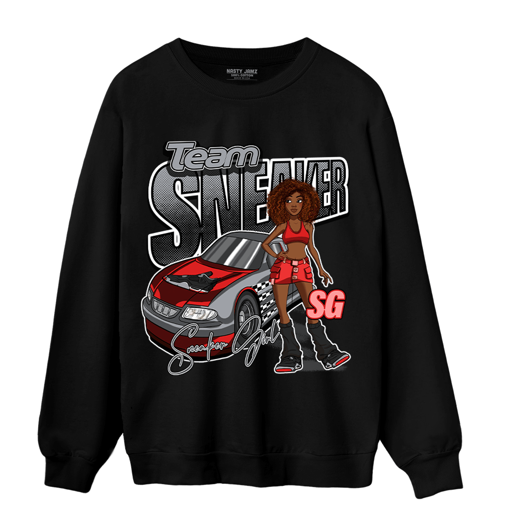 Bred Reimagined 4s Sweatshirt Match Team Sneaker Girl - NastyJamz