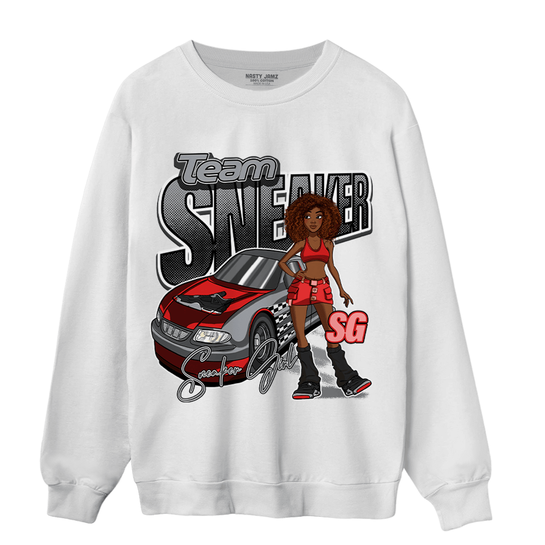 Bred Reimagined 4s Sweatshirt Match Team Sneaker Girl - NastyJamz