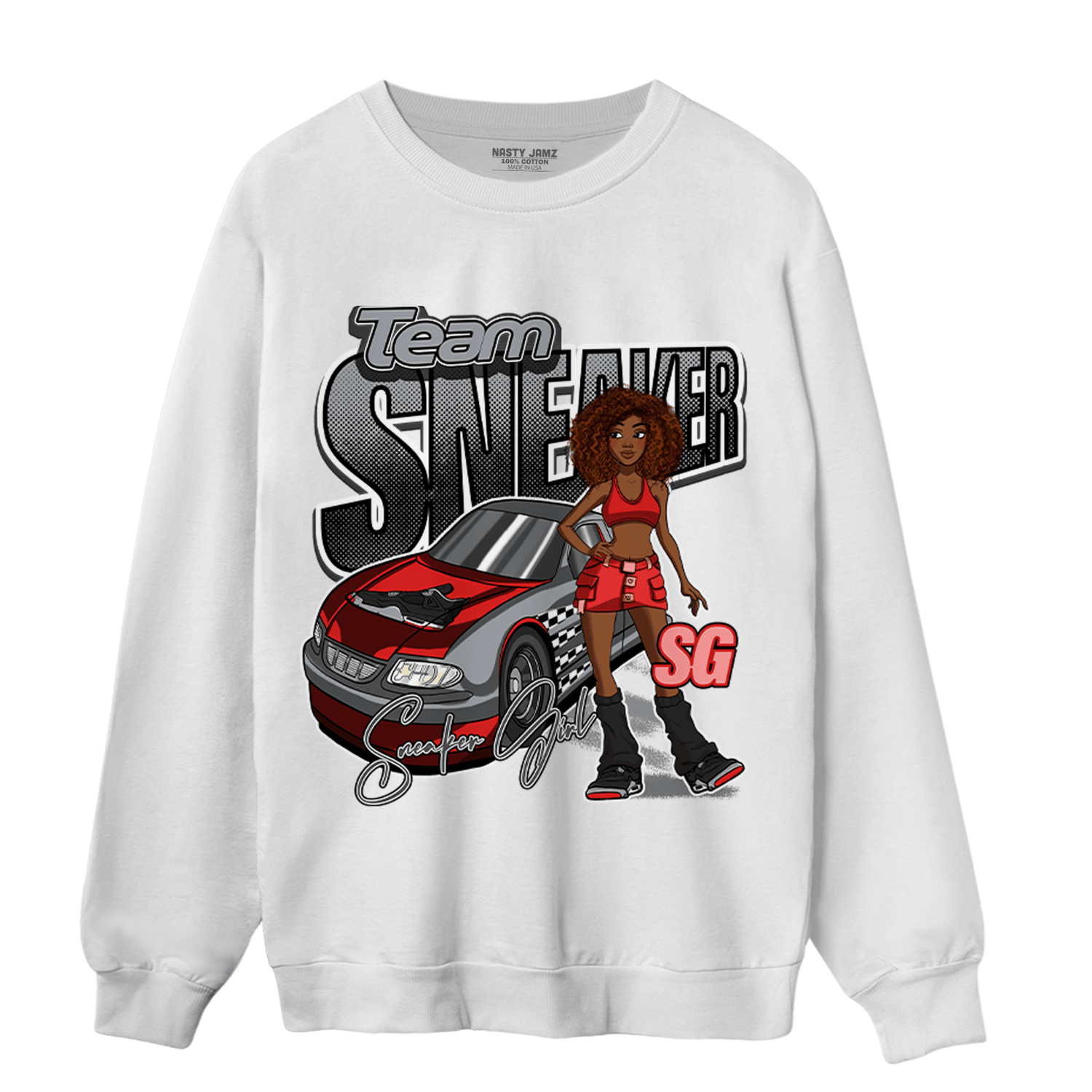 Bred Reimagined 4s Sweatshirt Match Team Sneaker Girl - NastyJamz