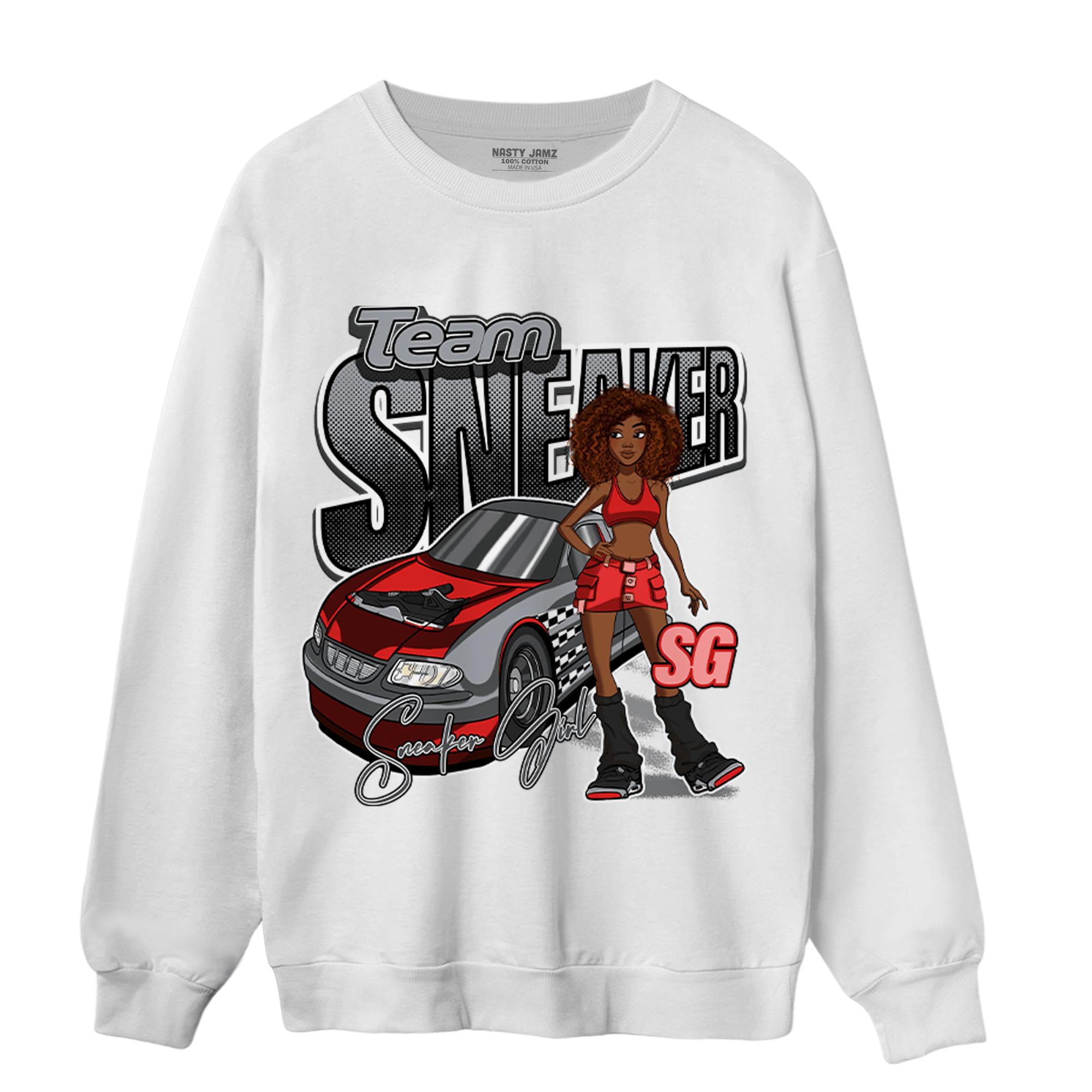 Bred Reimagined 4s Sweatshirt Match Team Sneaker Girl - NastyJamz