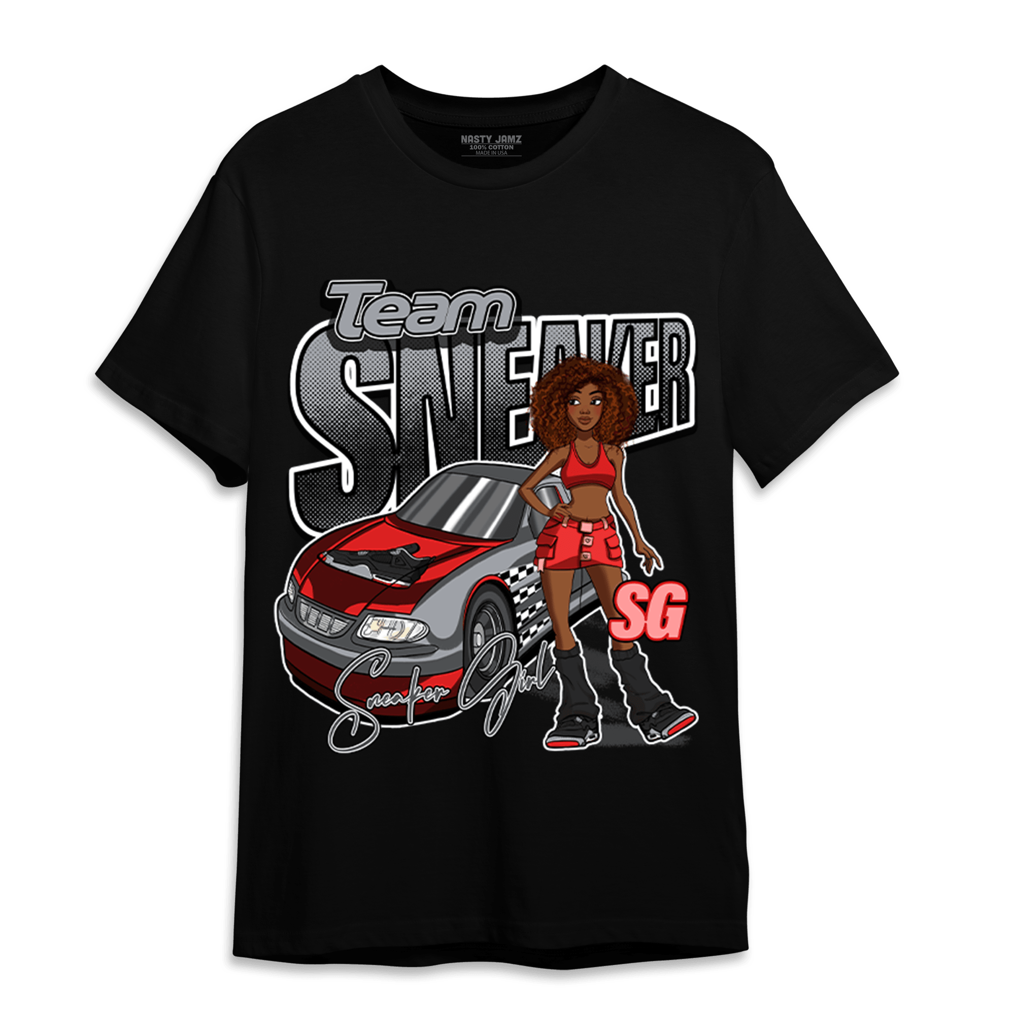 Bred Reimagined 4s T Shirt Match Team Sneaker Girl - NastyJamz