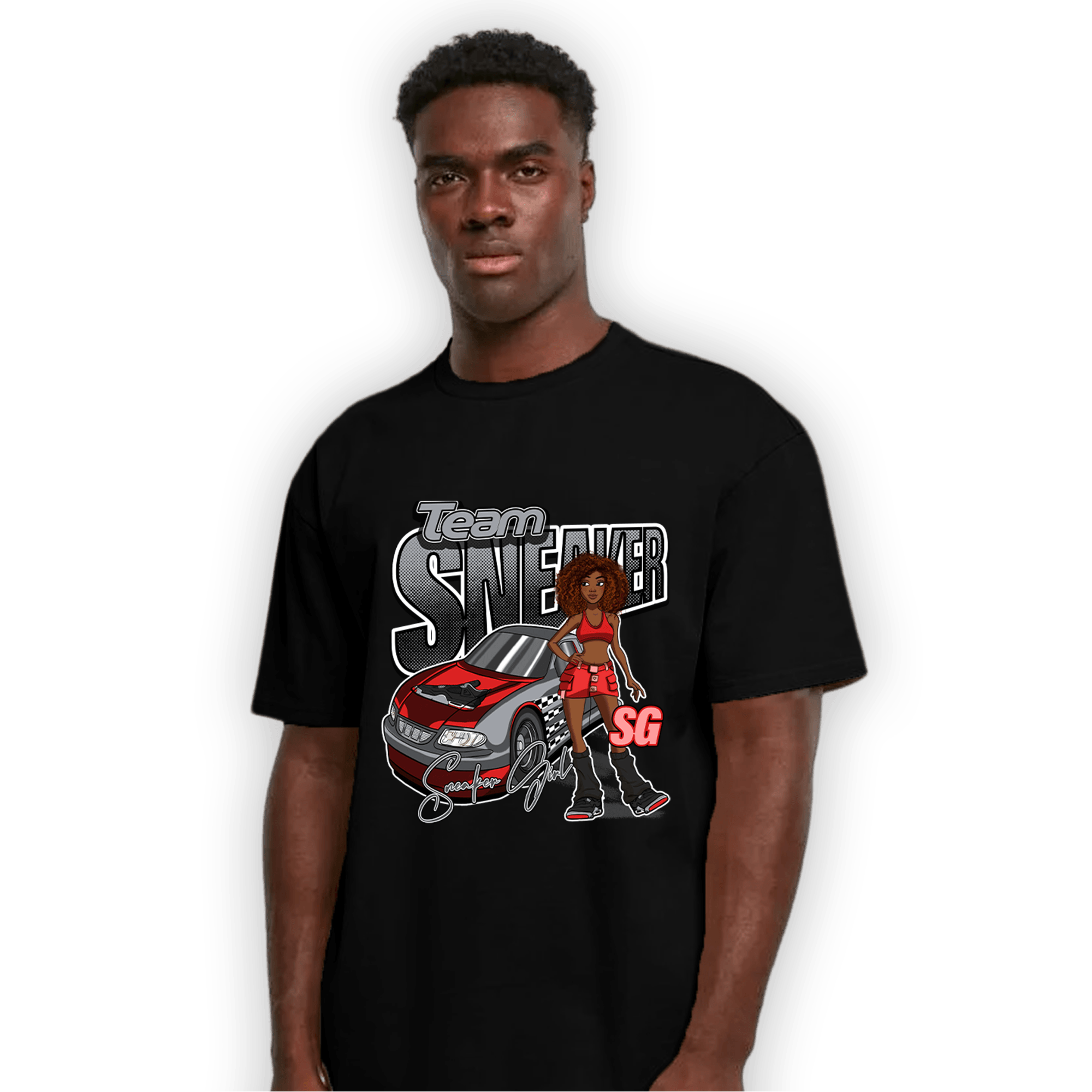 Bred Reimagined 4s T Shirt Match Team Sneaker Girl - NastyJamz