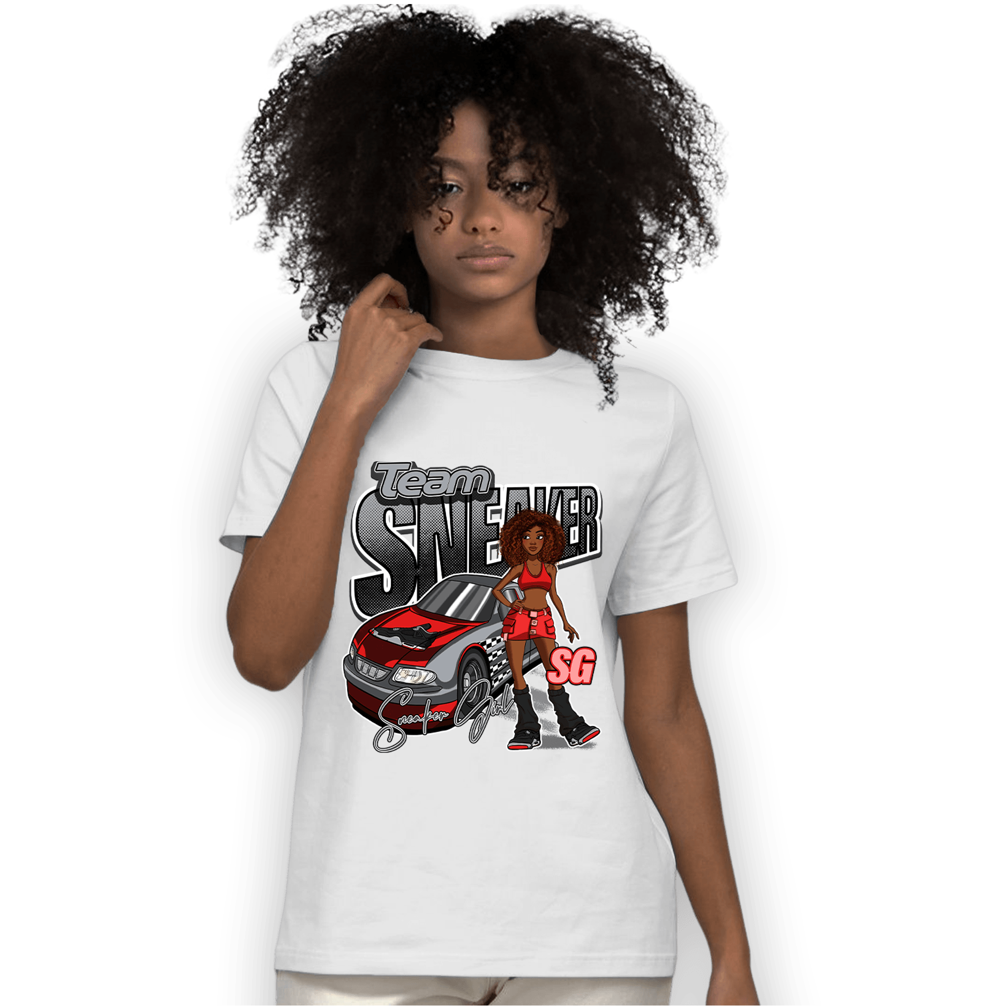 Bred Reimagined 4s T Shirt Match Team Sneaker Girl - NastyJamz