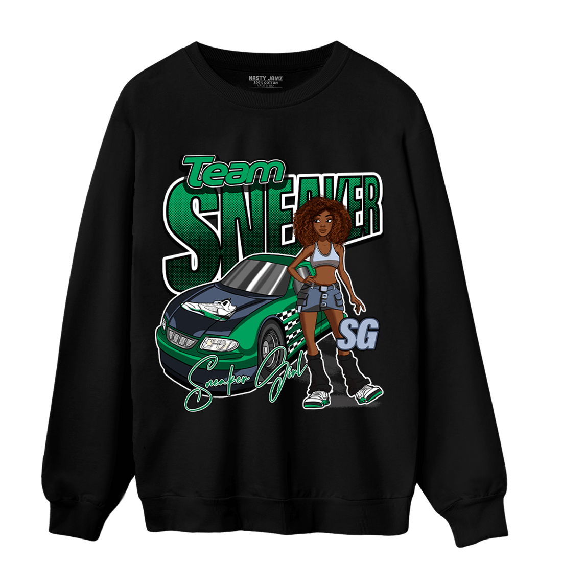 Lucky Green 5s Sweatshirt Match Team Sneaker Girl - NastyJamz