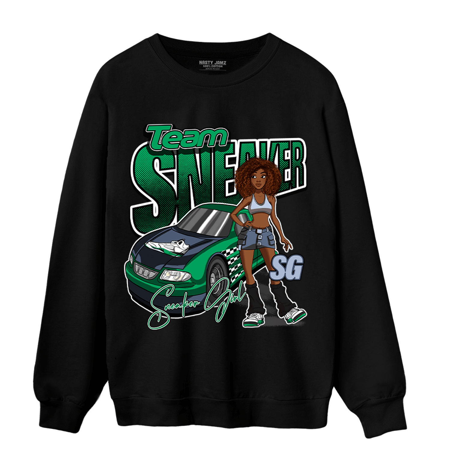 Lucky Green 5s Sweatshirt Match Team Sneaker Girl - NastyJamz