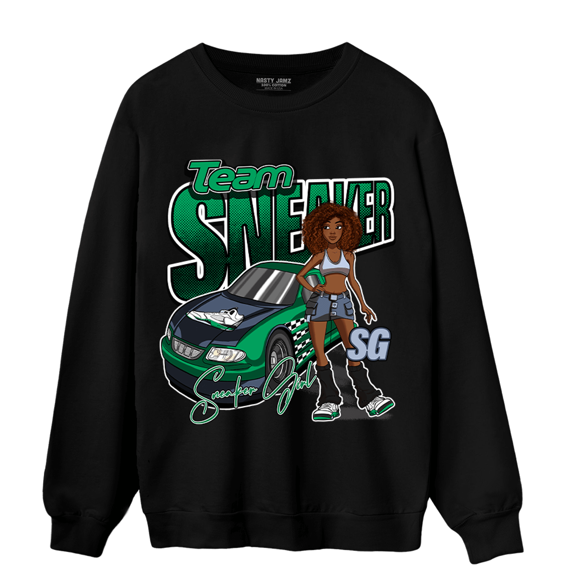 Lucky Green 5s Sweatshirt Match Team Sneaker Girl - NastyJamz