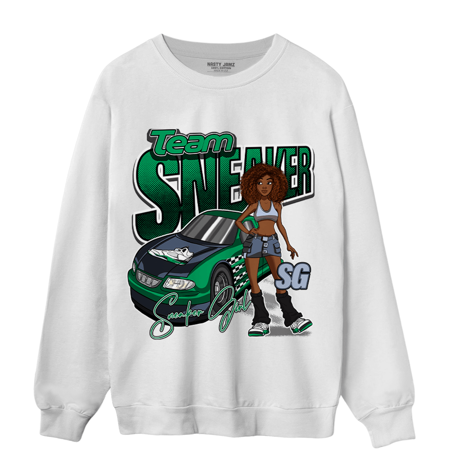Lucky Green 5s Sweatshirt Match Team Sneaker Girl - NastyJamz