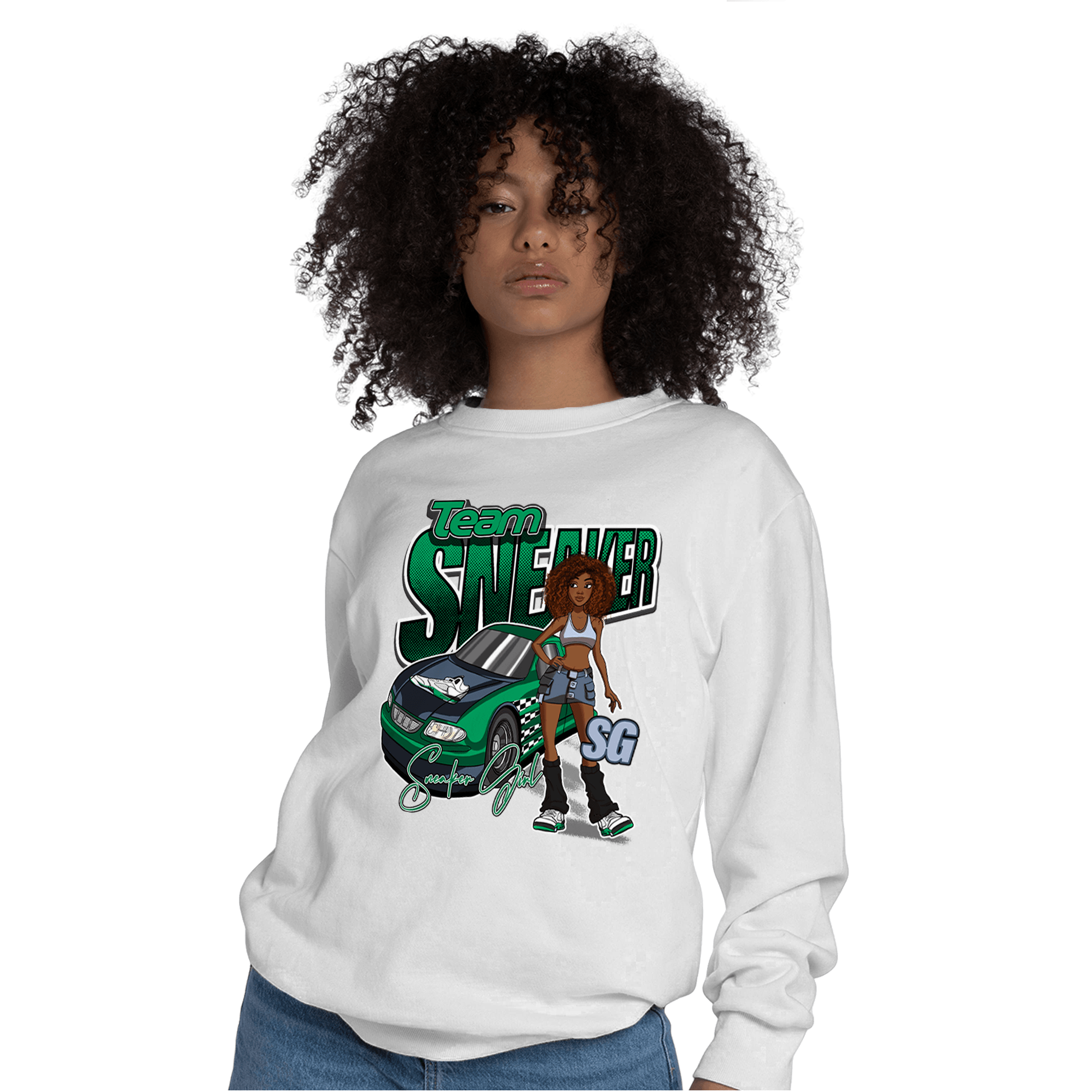 Lucky Green 5s Sweatshirt Match Team Sneaker Girl - NastyJamz