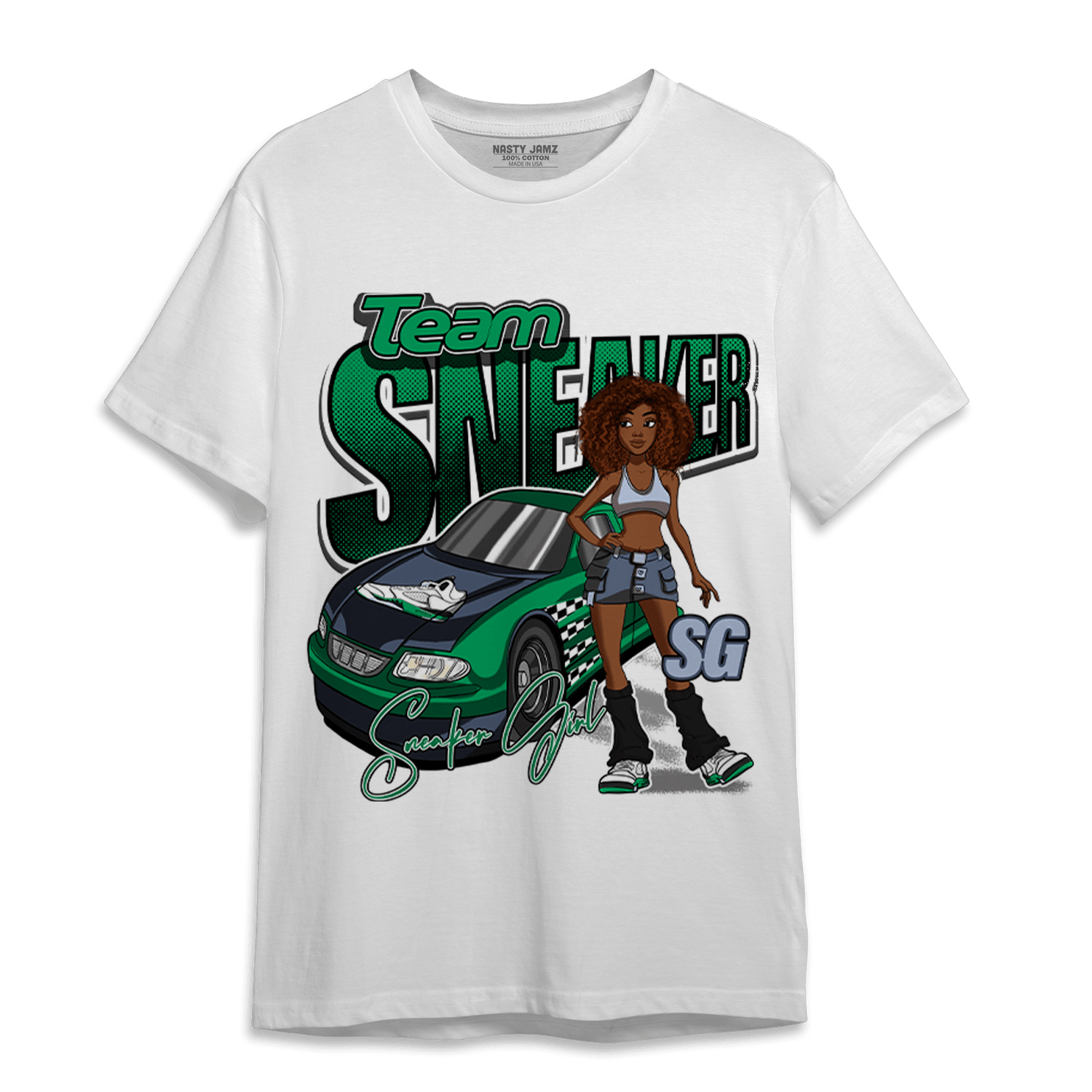 Lucky Green 5s T Shirt Match Team Sneaker Girl - NastyJamz