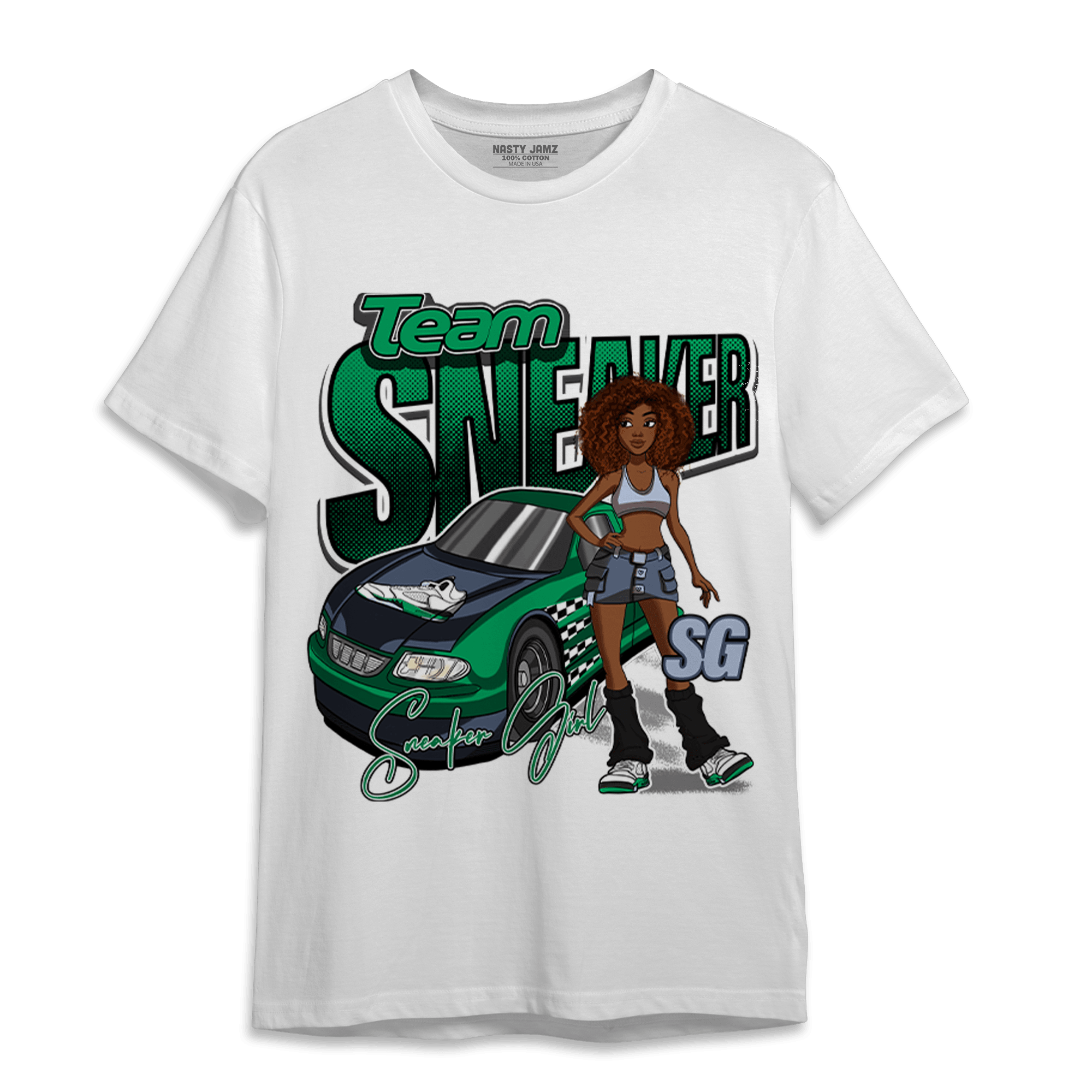 Lucky Green 5s T Shirt Match Team Sneaker Girl - NastyJamz