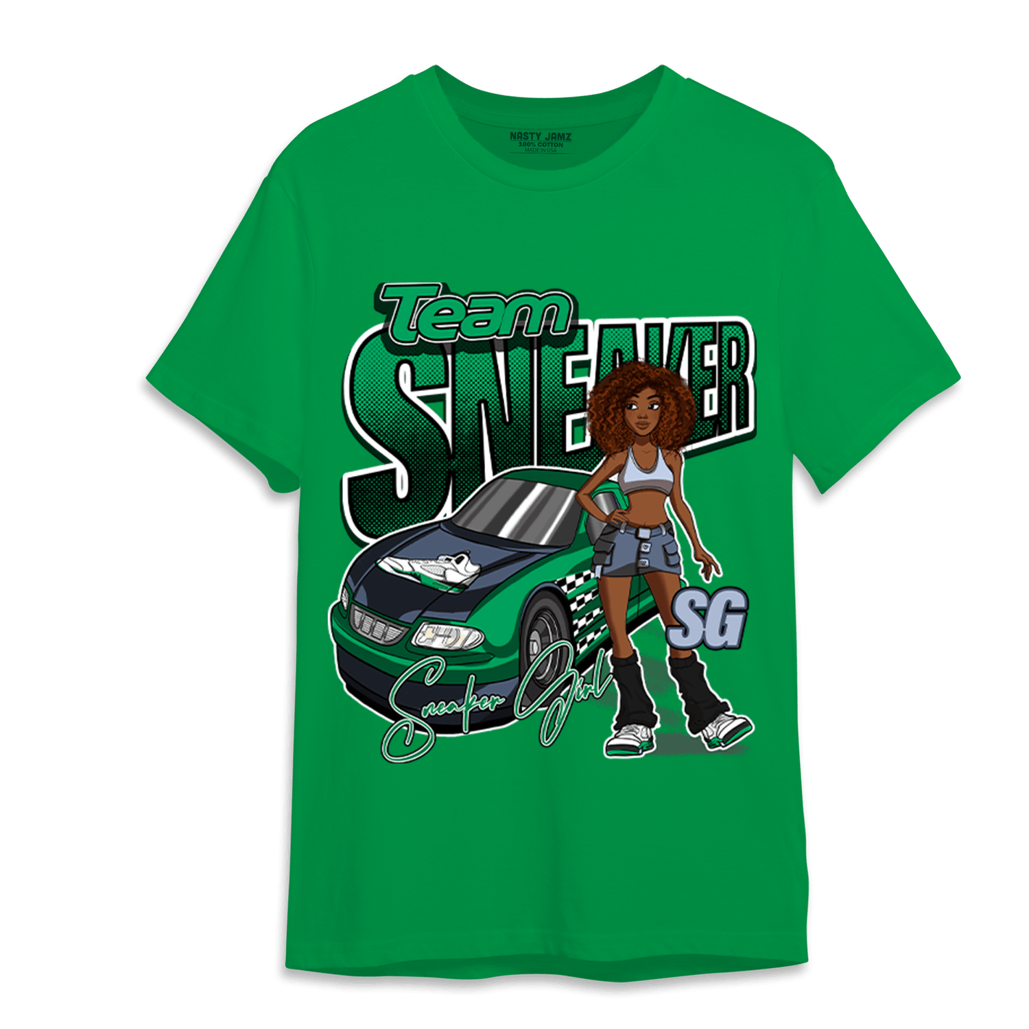 Lucky Green 5s T Shirt Match Team Sneaker Girl - NastyJamz