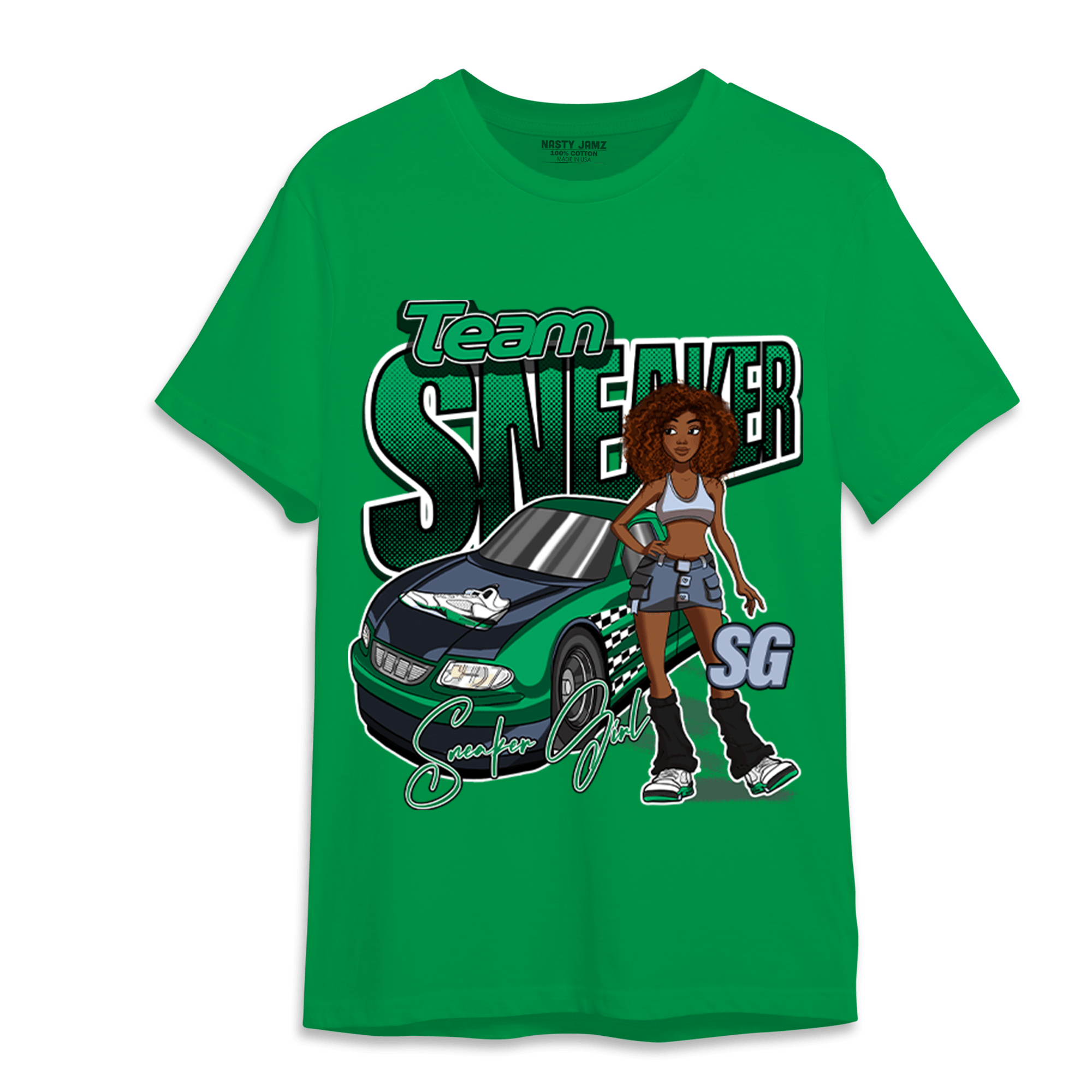 Lucky Green 5s T Shirt Match Team Sneaker Girl - NastyJamz