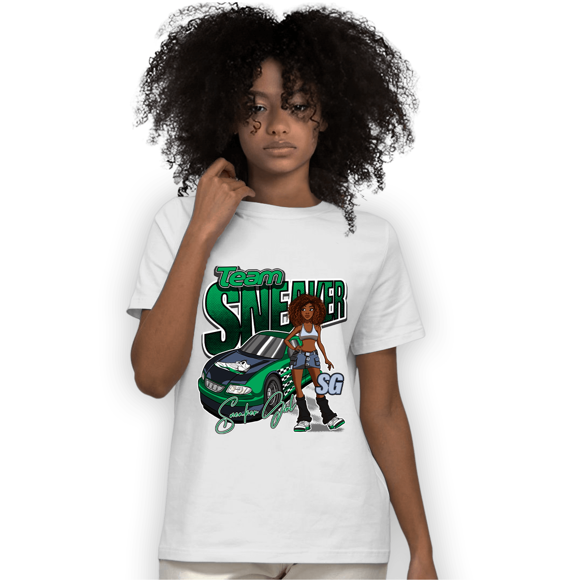 Lucky Green 5s T Shirt Match Team Sneaker Girl - NastyJamz