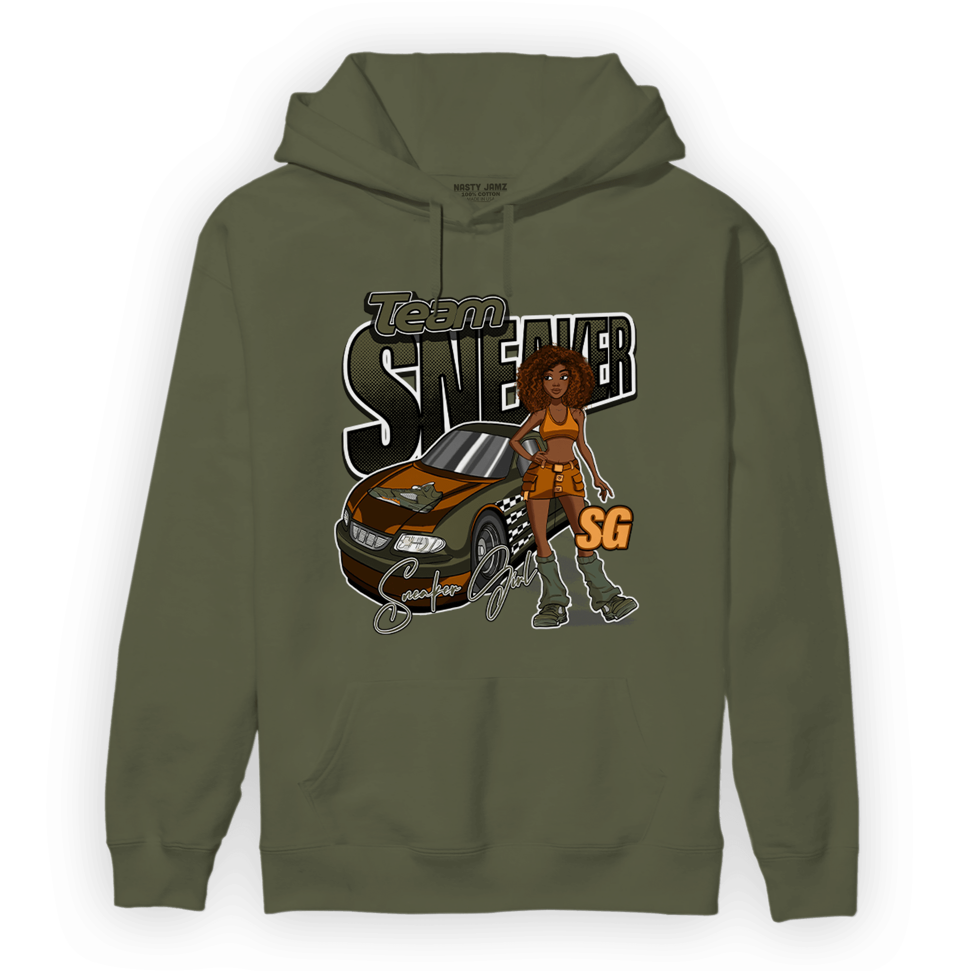 Olive 5s Hoodie Match Team Sneaker Girl - NastyJamz