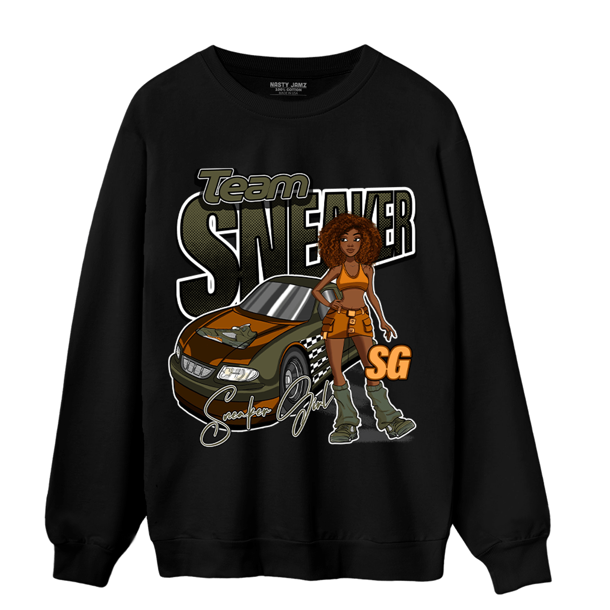 Olive 5s Sweatshirt Match Team Sneaker Girl - NastyJamz