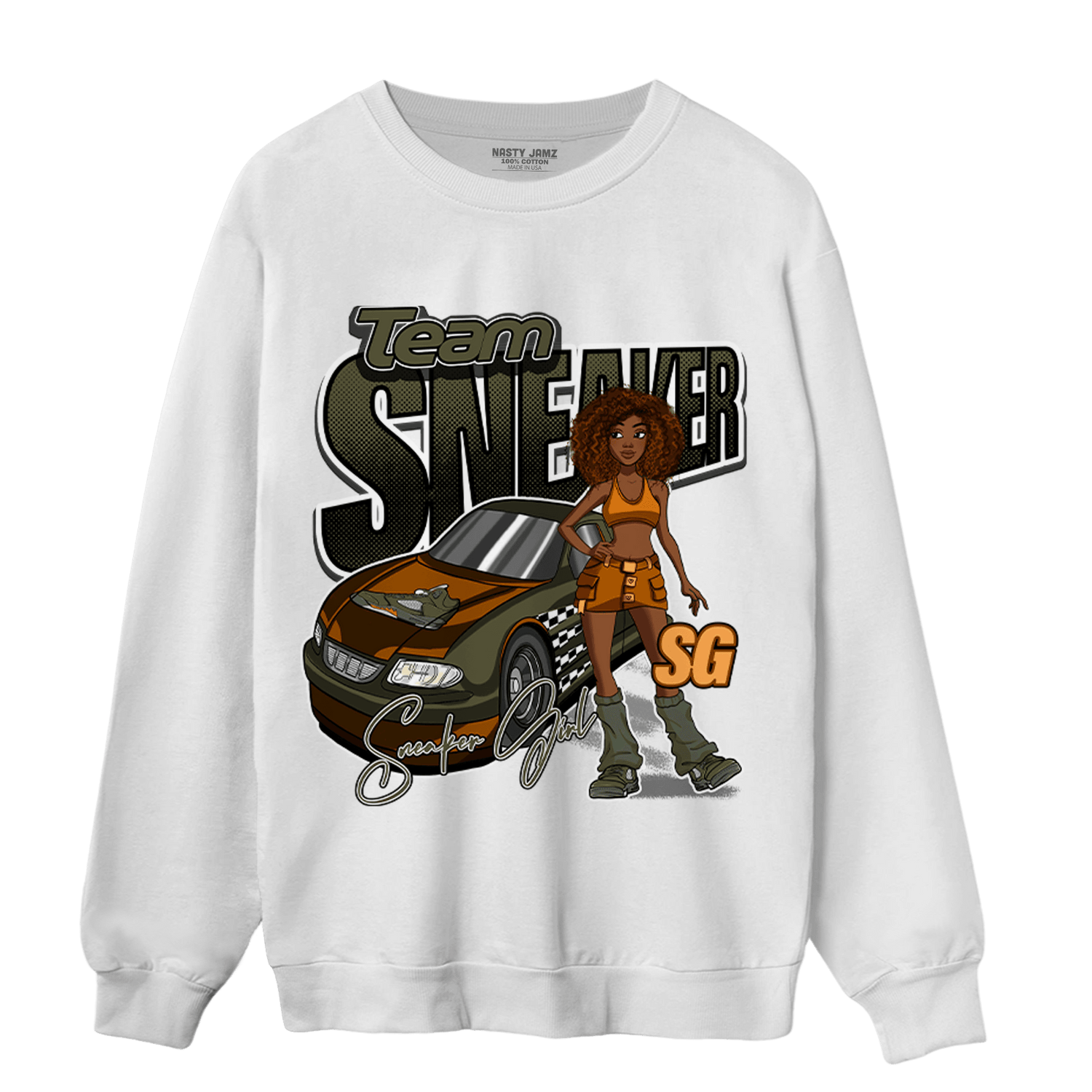 Olive 5s Sweatshirt Match Team Sneaker Girl - NastyJamz