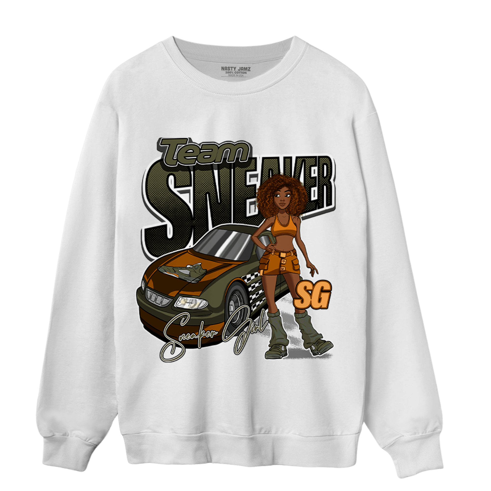 Olive 5s Sweatshirt Match Team Sneaker Girl - NastyJamz
