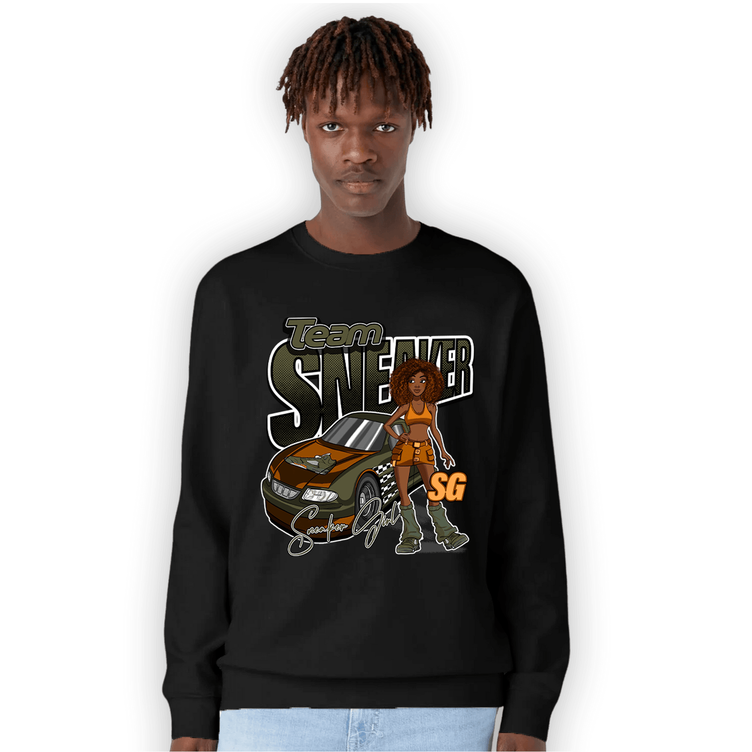 Olive 5s Sweatshirt Match Team Sneaker Girl - NastyJamz