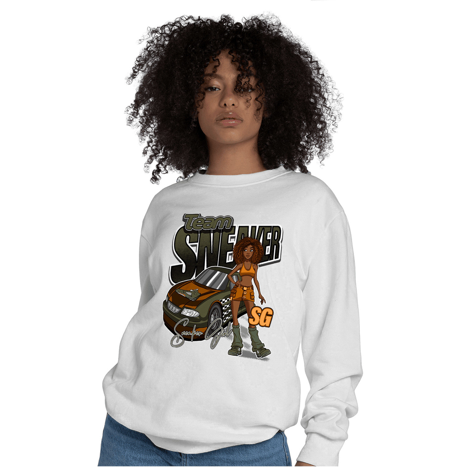 Olive 5s Sweatshirt Match Team Sneaker Girl - NastyJamz