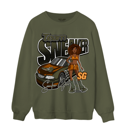 Olive 5s Sweatshirt Match Team Sneaker Girl - NastyJamz