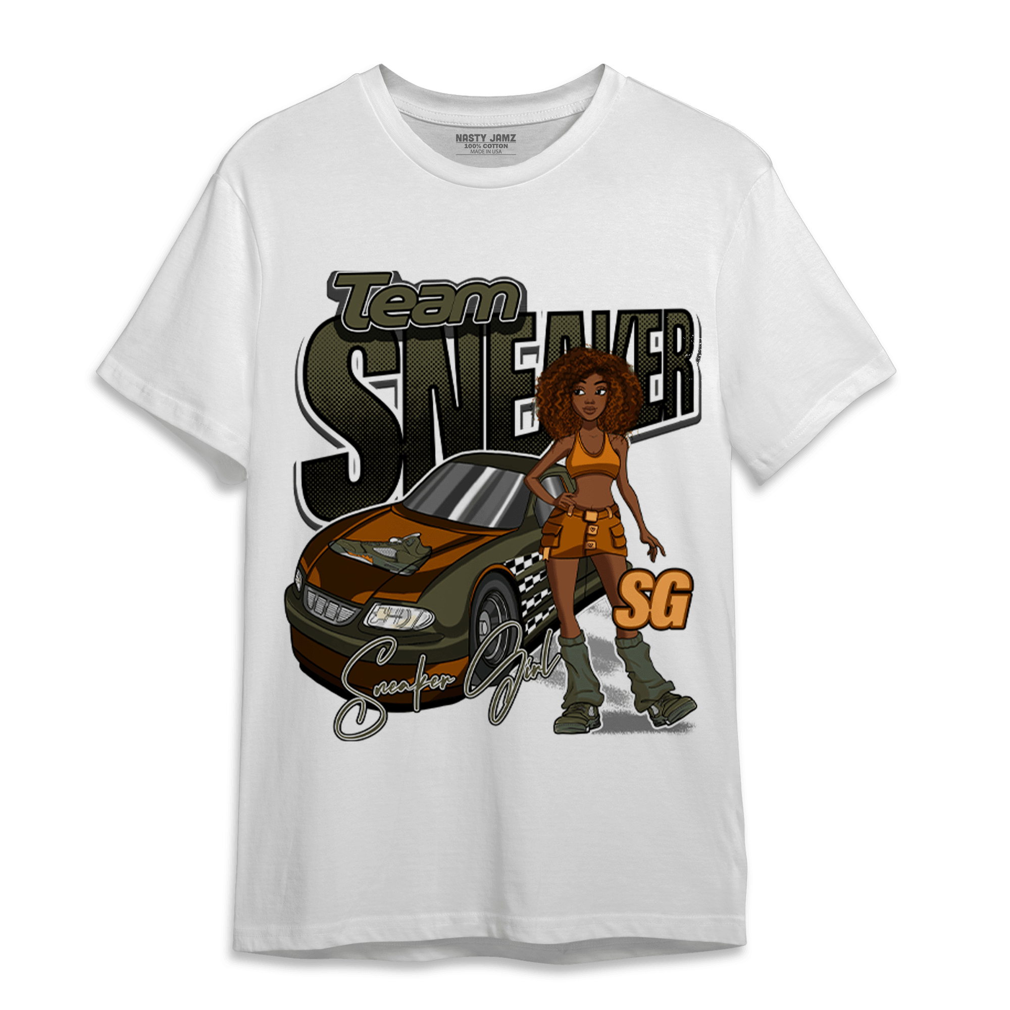 Olive 5s T Shirt Match Team Sneaker Girl - NastyJamz