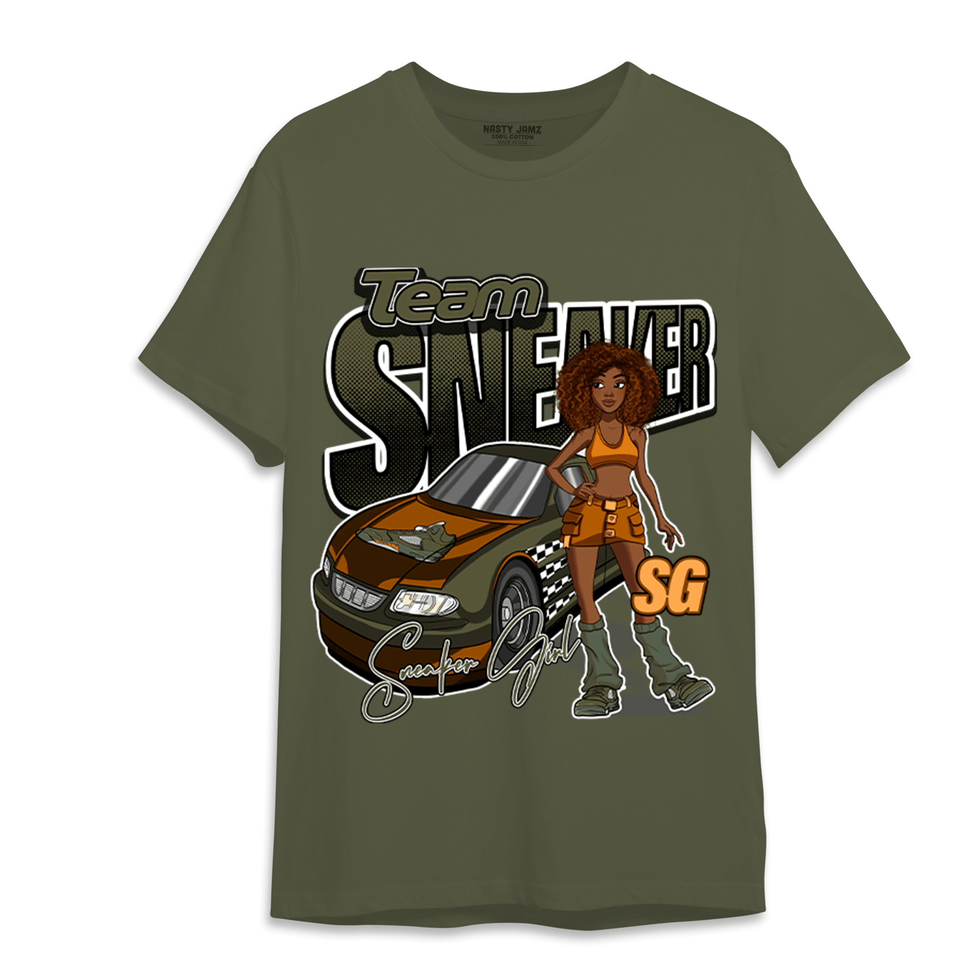 Olive 5s T Shirt Match Team Sneaker Girl - NastyJamz