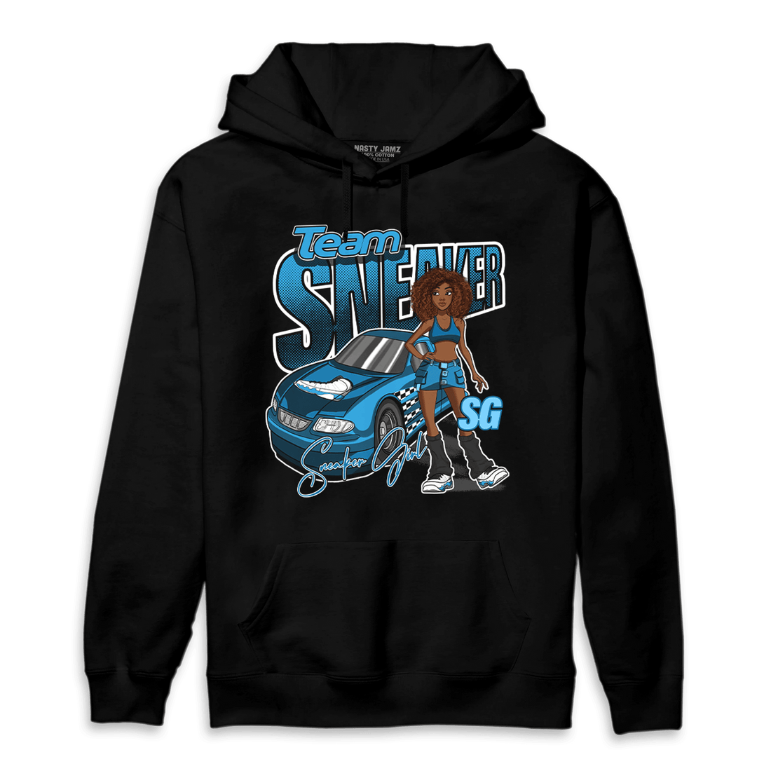 Powder Blue 9s Hoodie Match Team Sneaker Girl - NastyJamz