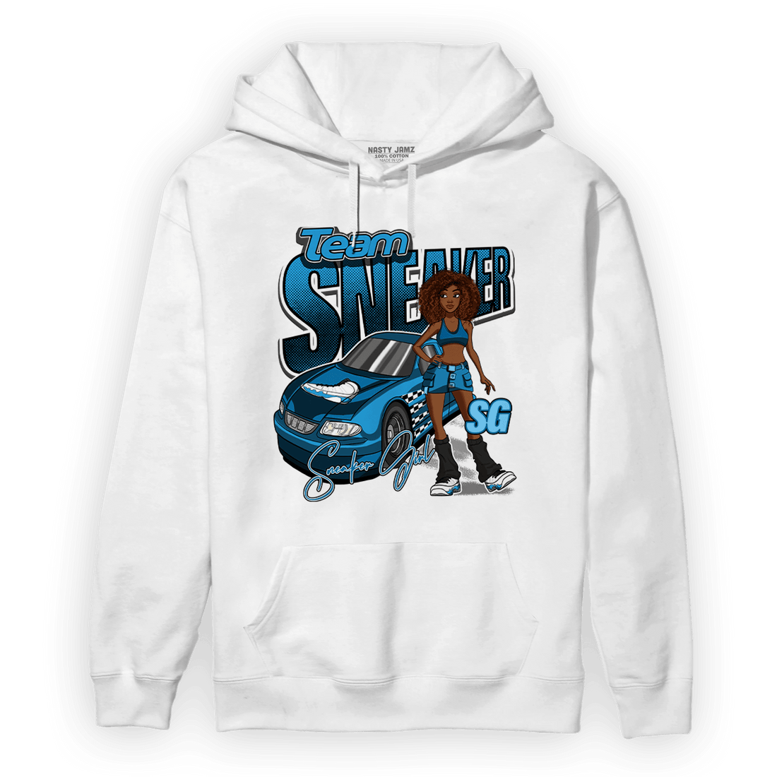 Powder Blue 9s Hoodie Match Team Sneaker Girl - NastyJamz