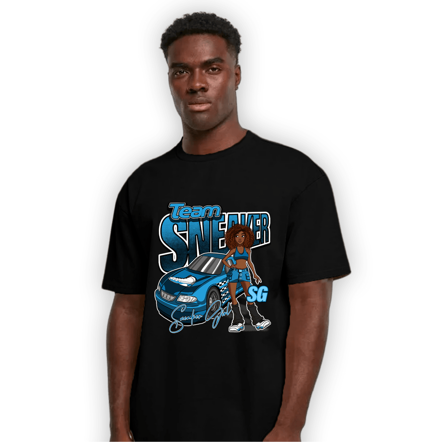 Powder Blue 9s T Shirt Match Team Sneaker Girl - NastyJamz