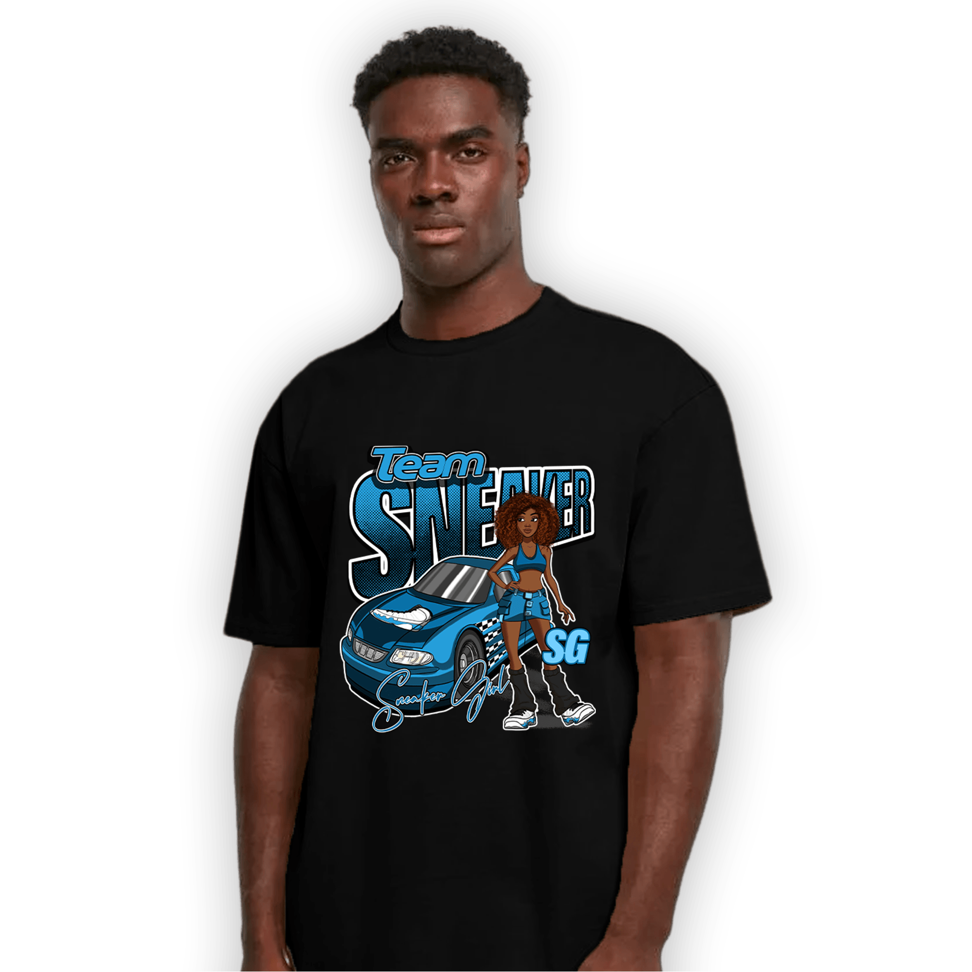 Powder Blue 9s T Shirt Match Team Sneaker Girl - NastyJamz