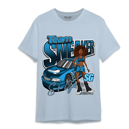 Powder Blue 9s T Shirt Match Team Sneaker Girl - NastyJamz