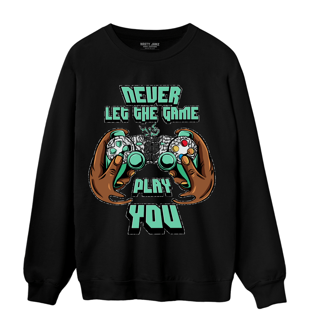 Green Glow 3s Sweatshirt Match The Game Changer - NastyJamz