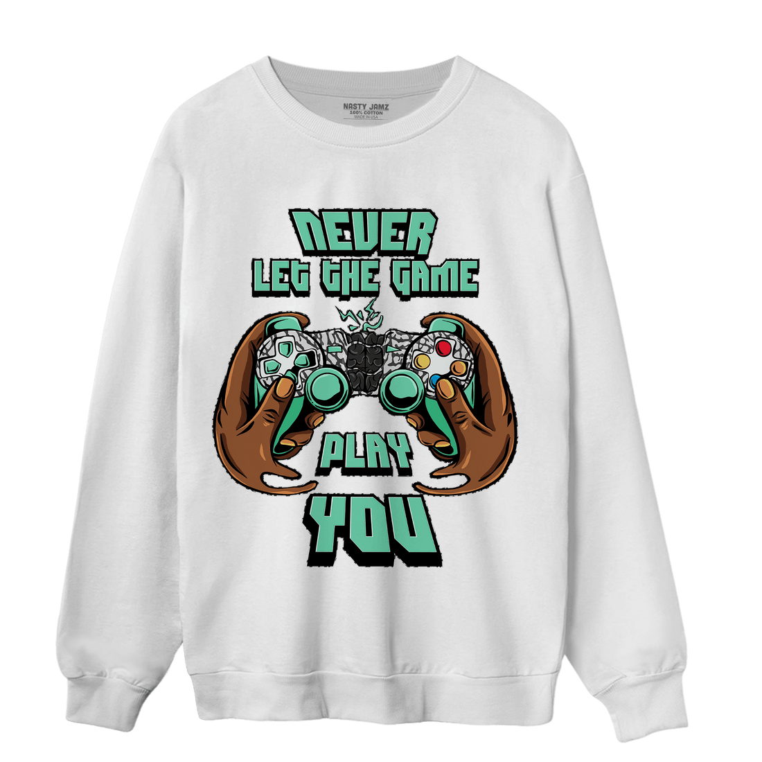 Green Glow 3s Sweatshirt Match The Game Changer - NastyJamz