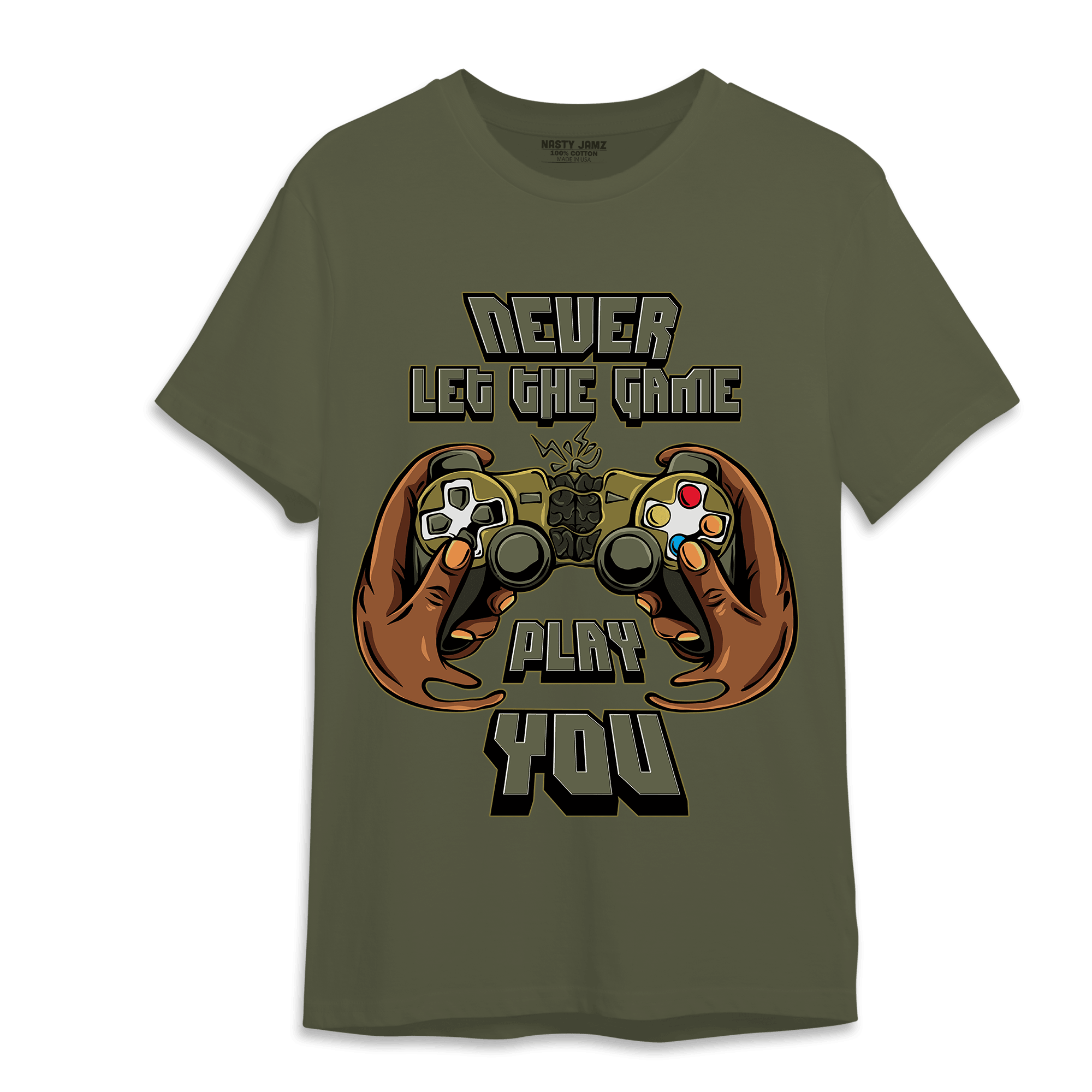 SE Craft Medium Olive 4s T Shirt Match The Game Changer - NastyJamz