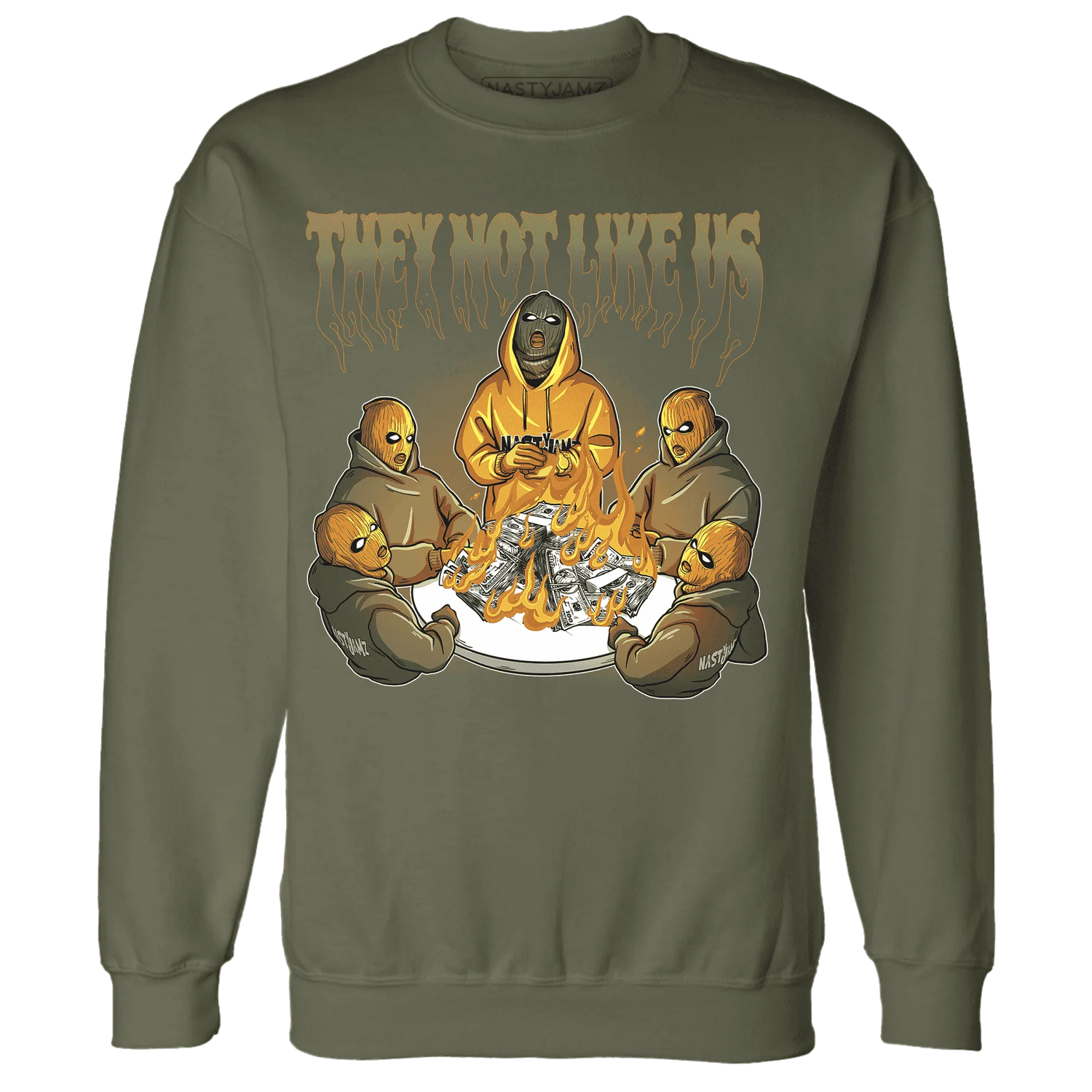 NastyJamz-Olive-5s-Sweatshirt-Match-They-Not-Like-Us