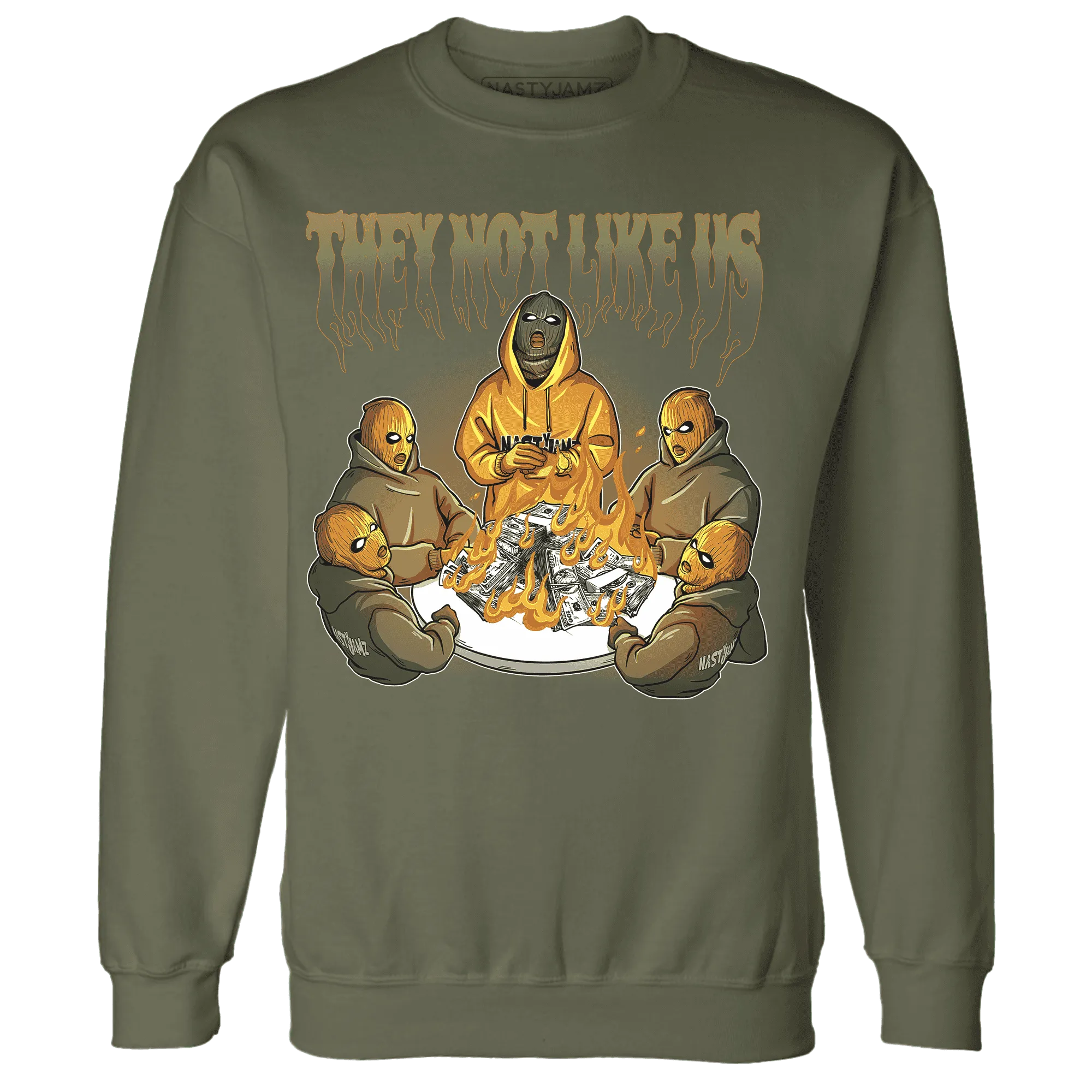 NastyJamz-Olive-5s-Sweatshirt-Match-They-Not-Like-Us