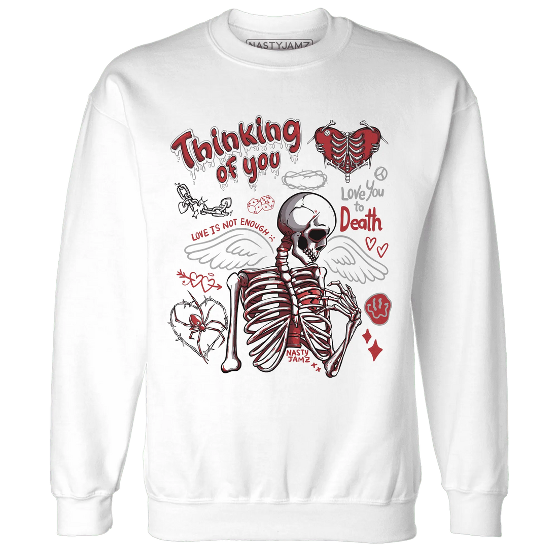 Black-Toe-Reimagined-Red-White-1s-Sweatshirt-Match-Thinking-Of-You