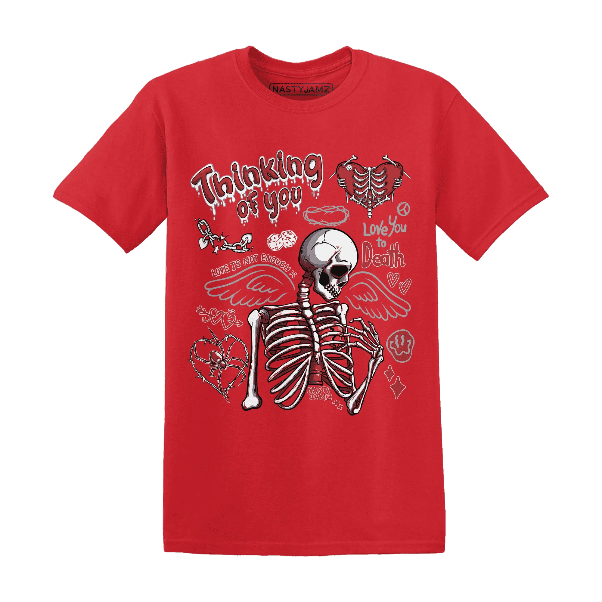 Black-Toe-Reimagined-Red-White-1s-T-Shirt-Match-Thinking-Of-You