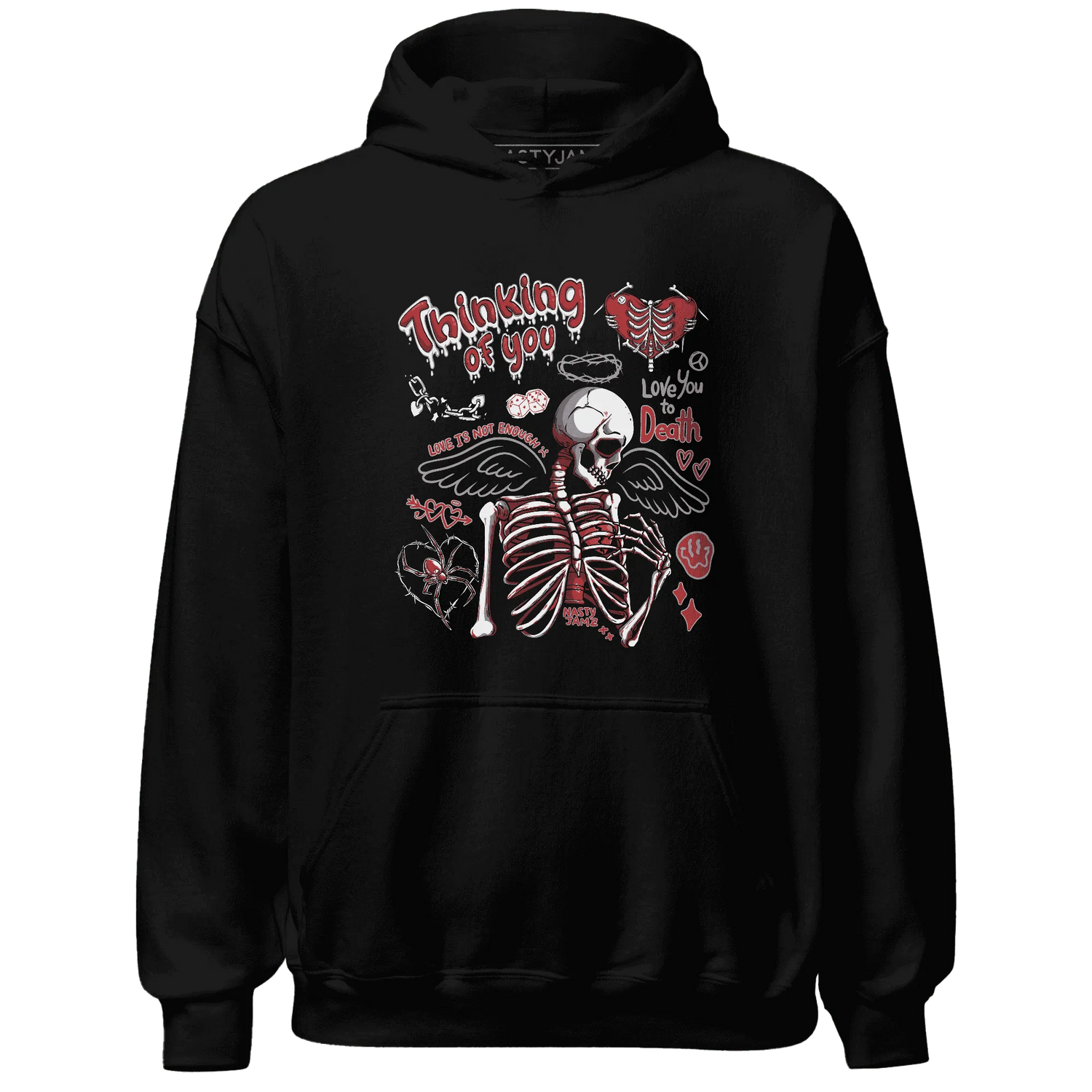 Black-Toe-Reimagined-Red-White-1s-Hoodie-Match-Thinking-Of-You