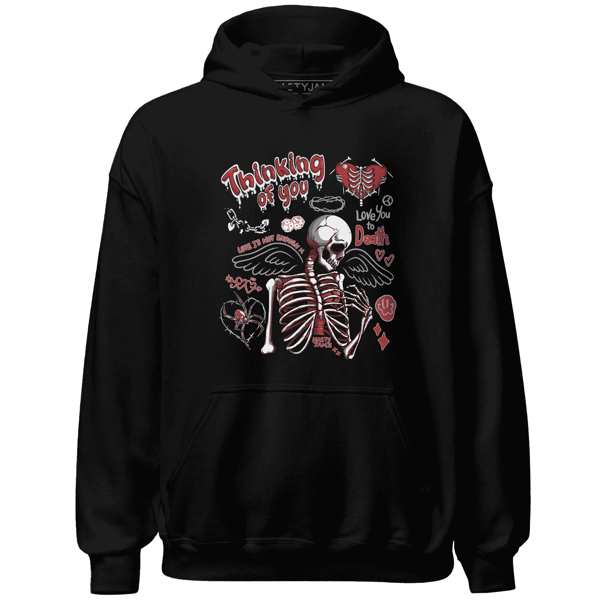 Black-Toe-Reimagined-Red-White-1s-Hoodie-Match-Thinking-Of-You