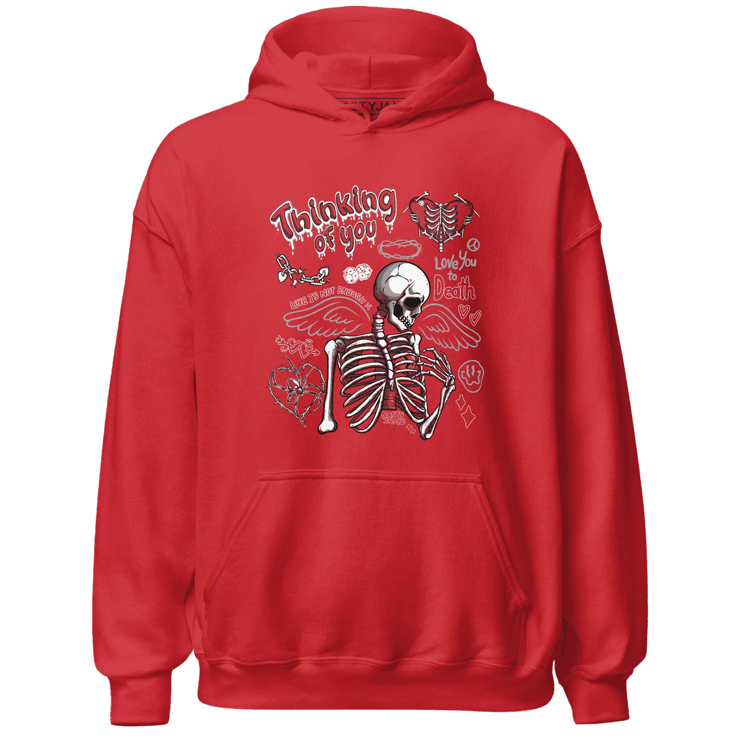 Black-Toe-Reimagined-Red-White-1s-Hoodie-Match-Thinking-Of-You