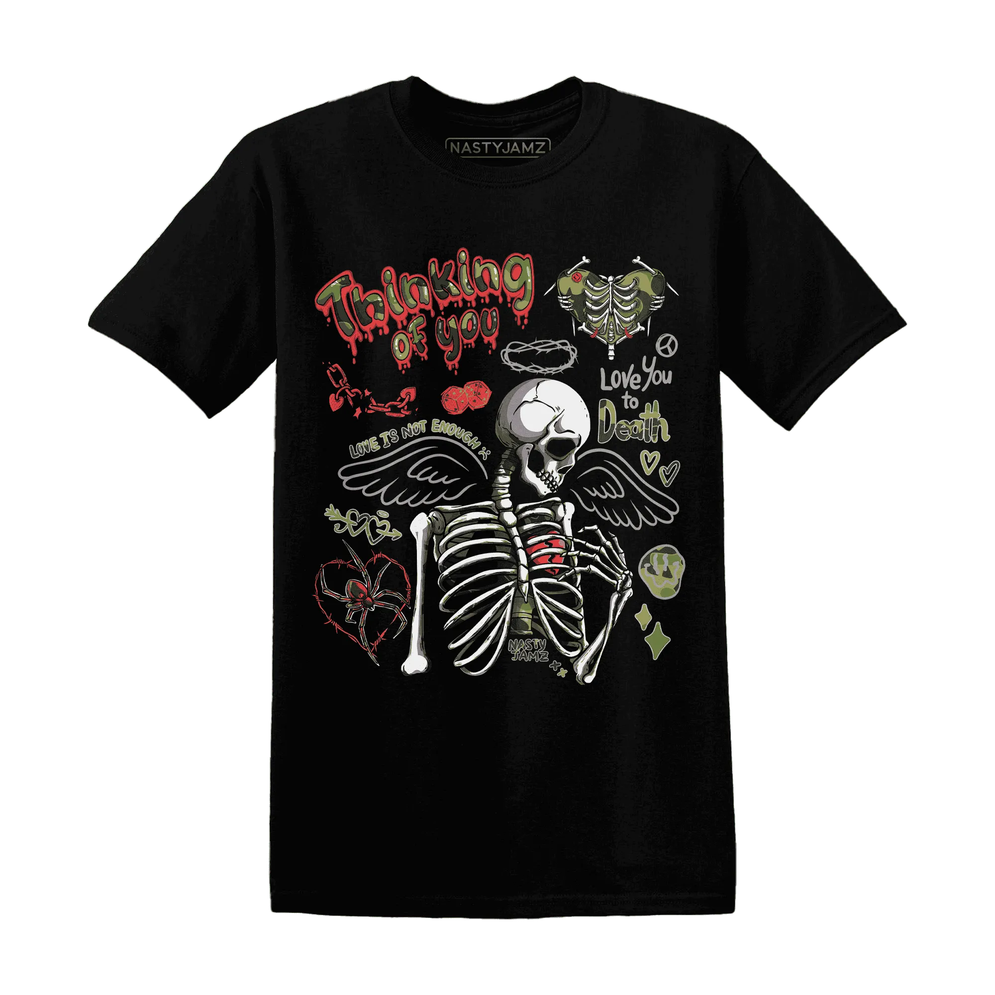 AM-90-Dark-Sage-Solar-Red-NastyJamz-T-Shirt-Match-Thinking-Of-You