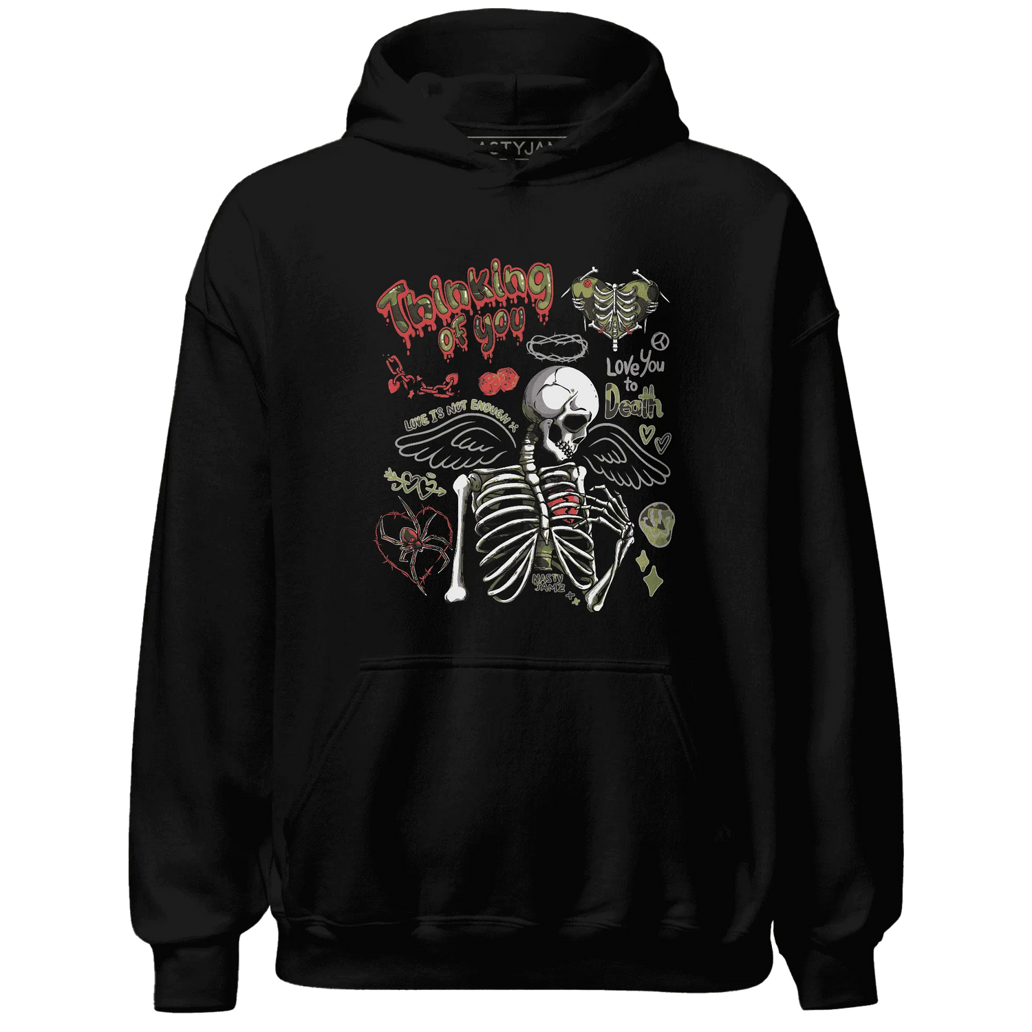 AM-90-Dark-Sage-Solar-Red-NastyJamz-Hoodie-Match-Thinking-Of-You