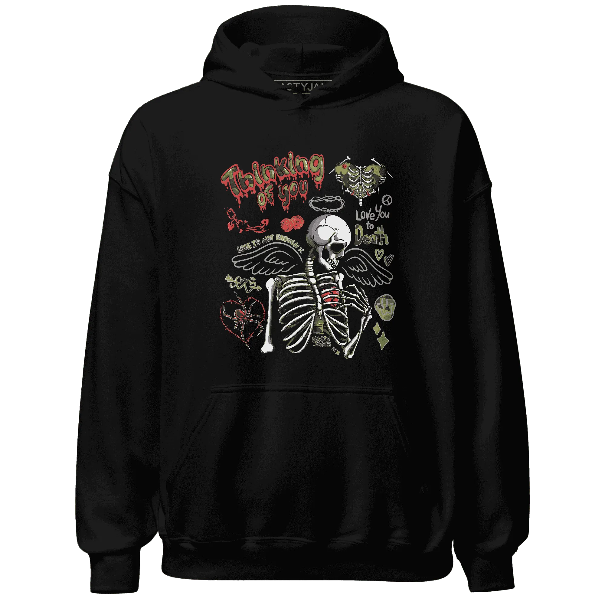 AM-90-Dark-Sage-Solar-Red-NastyJamz-Hoodie-Match-Thinking-Of-You