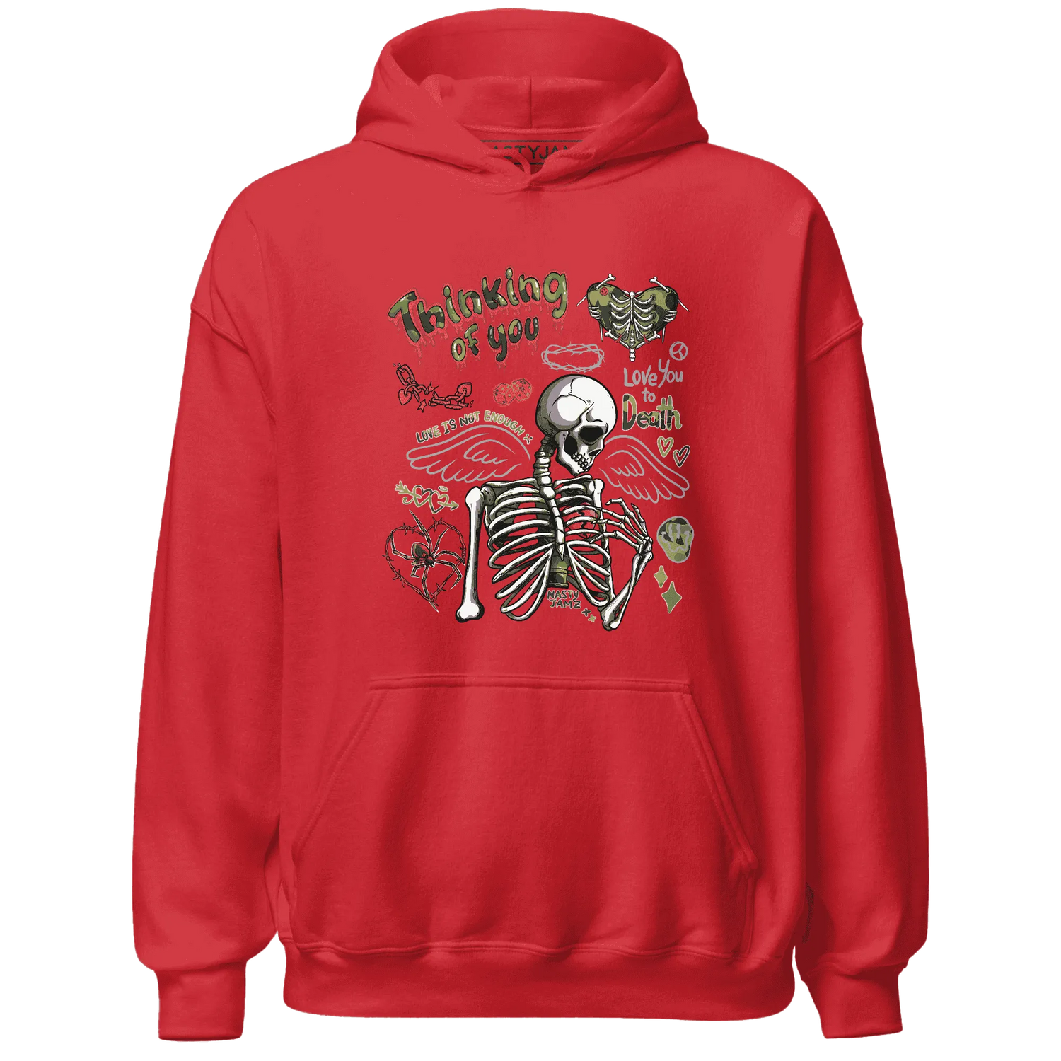 AM-90-Dark-Sage-Solar-Red-NastyJamz-Hoodie-Match-Thinking-Of-You