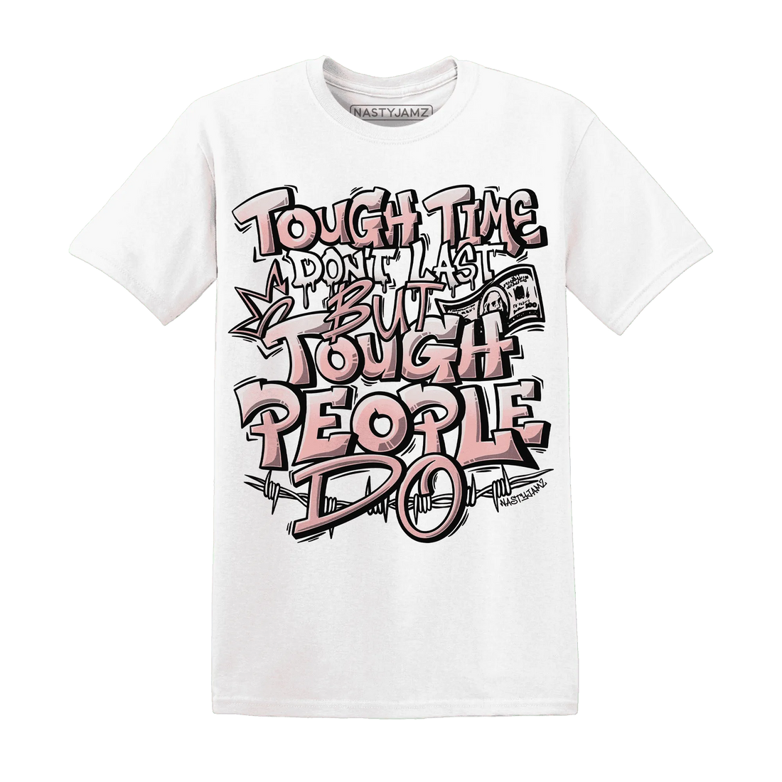 Low-Legend-Pink-11s-T-Shirt-Match-Tough-People-Never-Fall