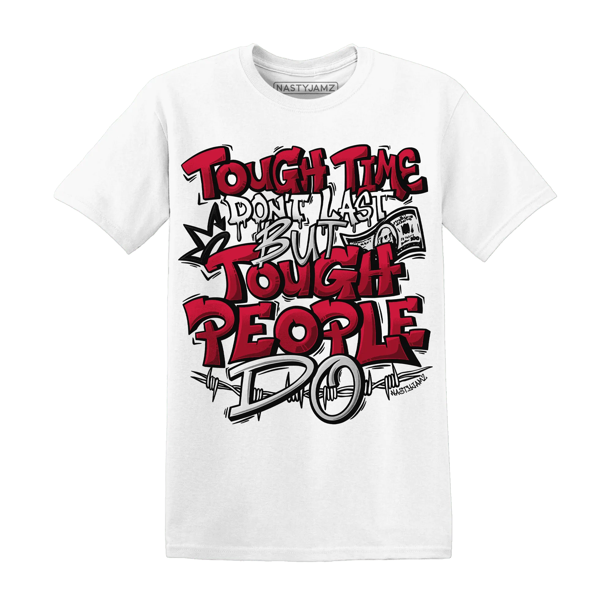 Retro-Red-Taxi-12s-T-Shirt-Match-Tough-People-Never-Fall