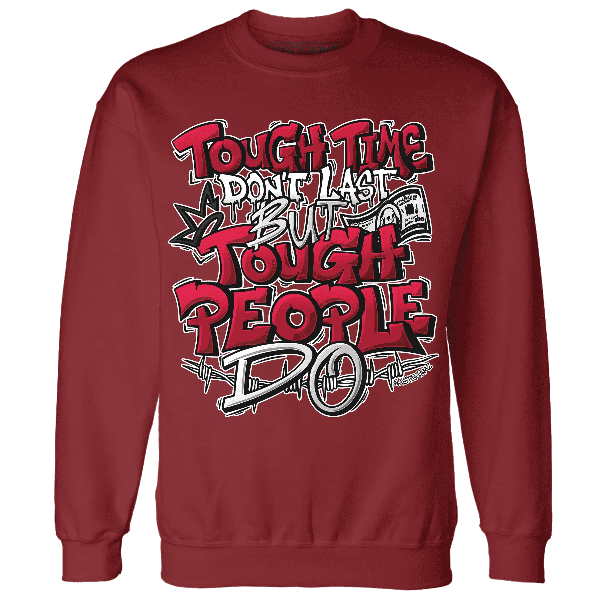 Retro-Red-Taxi-12s-Sweatshirt-Match-Tough-People-Never-Fall