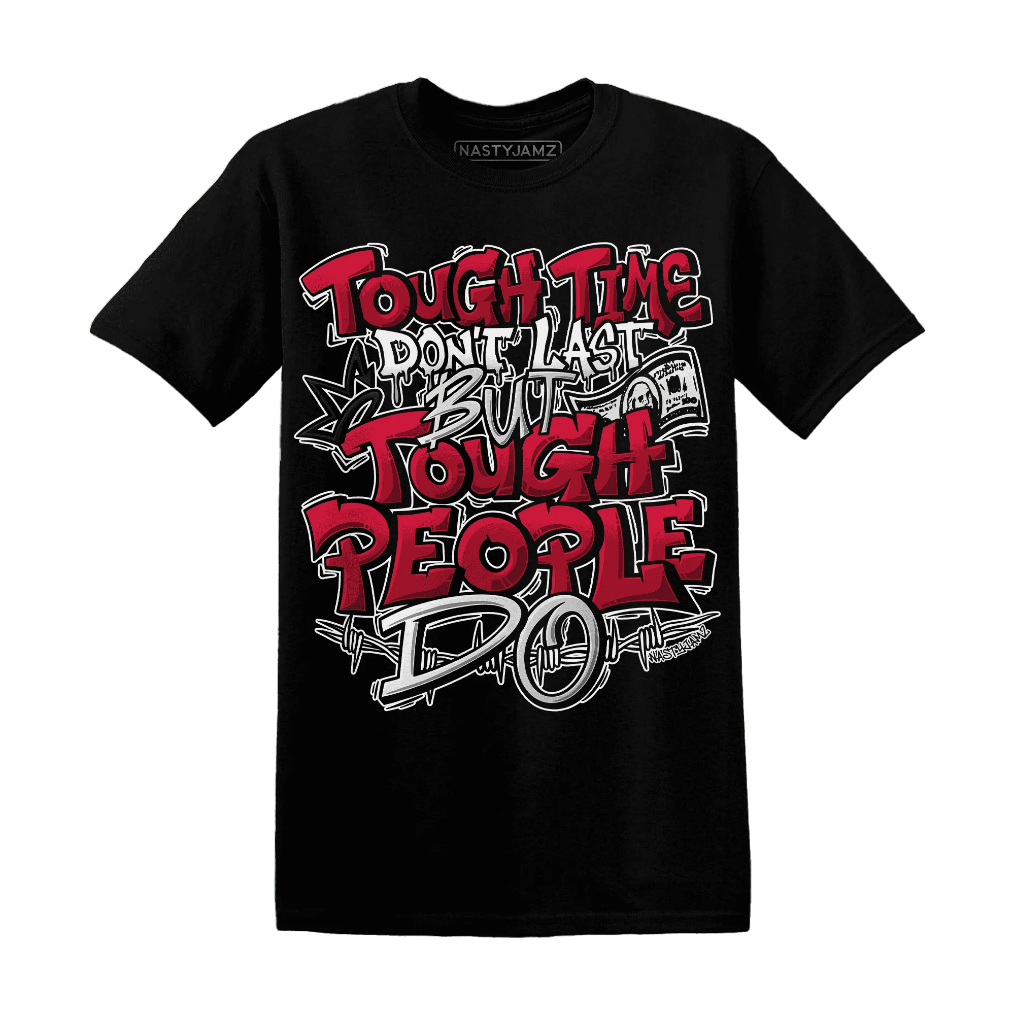 Retro-Red-Taxi-12s-T-Shirt-Match-Tough-People-Never-Fall