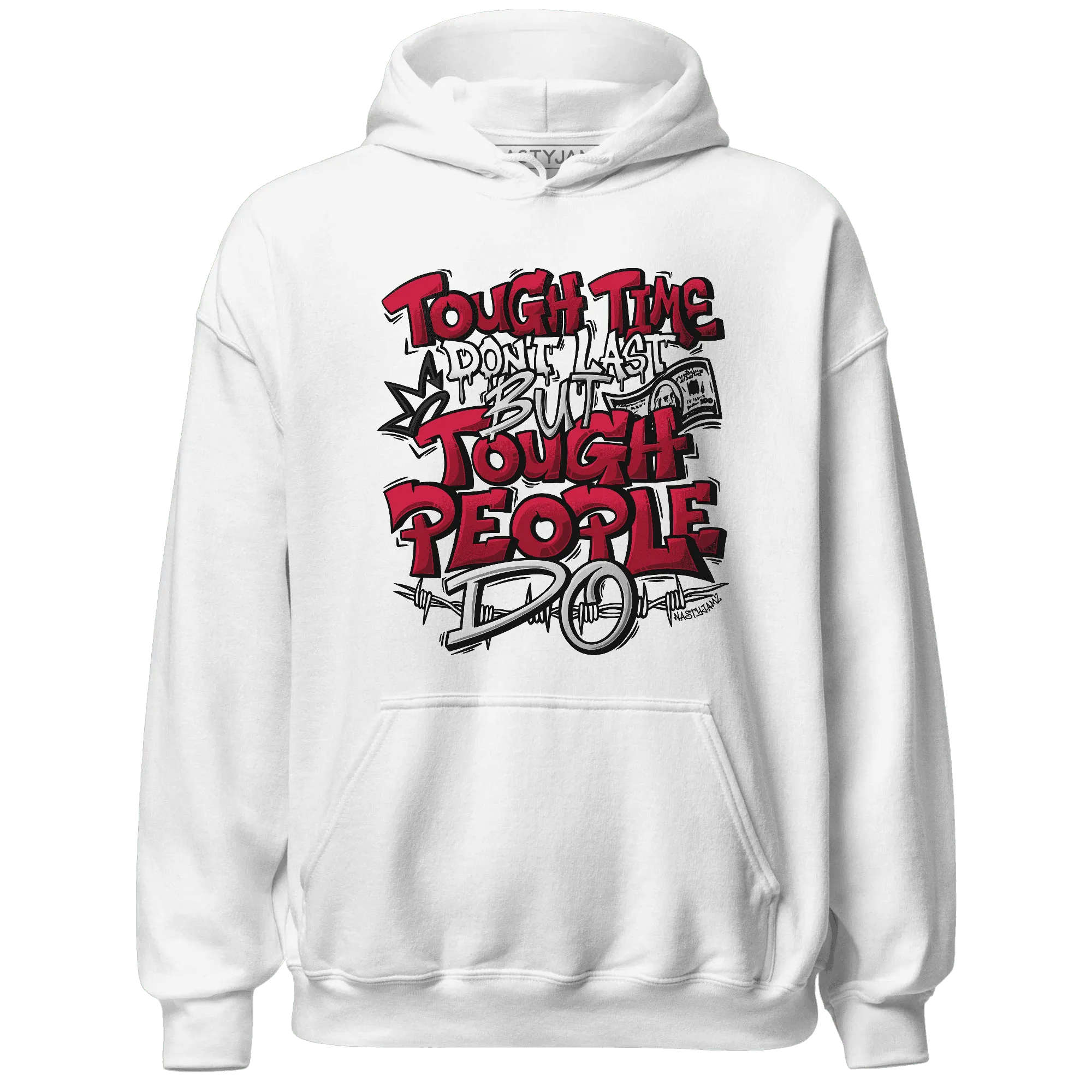 Retro-Red-Taxi-12s-Hoodie-Match-Tough-People-Never-Fall